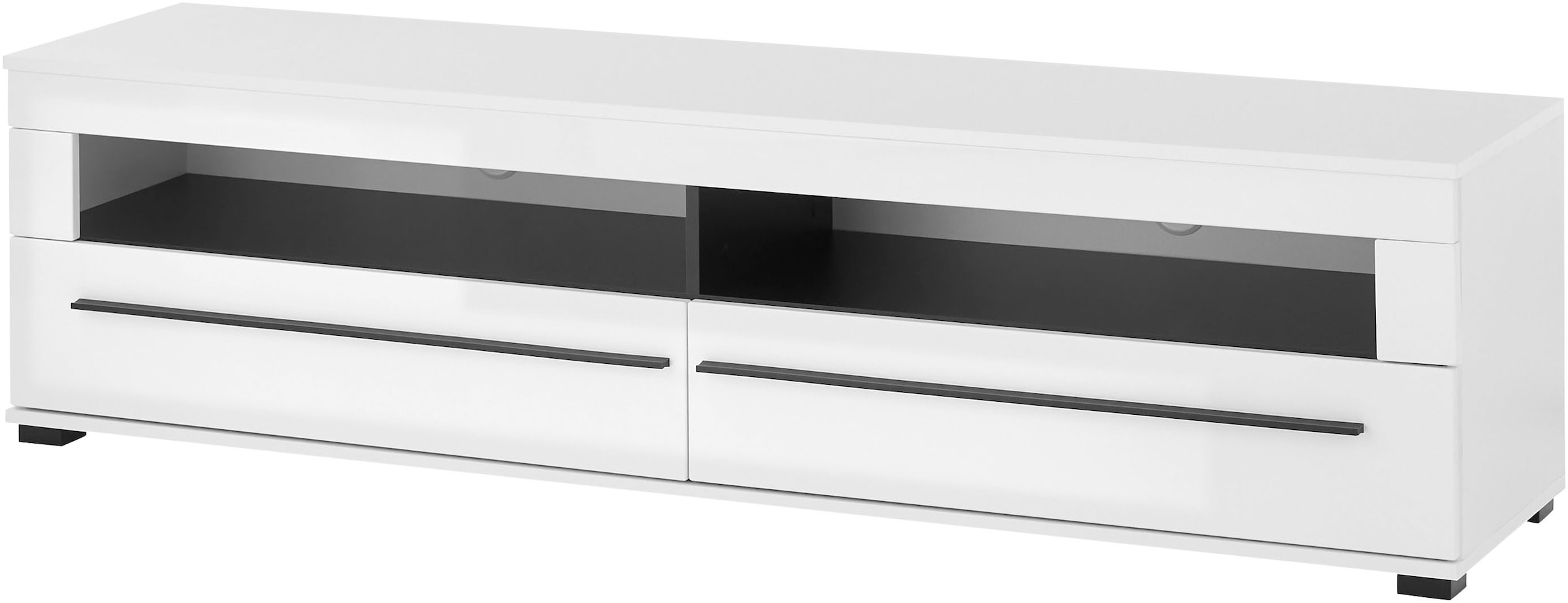 INOSIGN Lowboard »modernes TV-Unterteil, Kommode in Eiche Evoke oder weiss«, schwarze Stangengriffe, ausreichend Stauraum, vielseitig einsetzbar