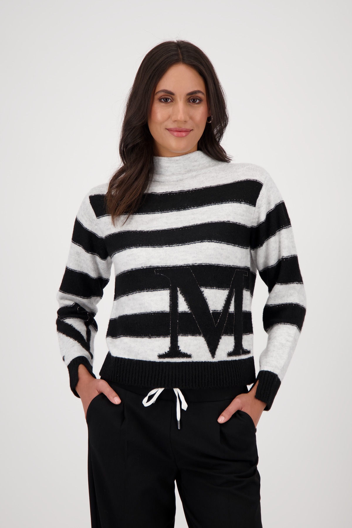 Monari Strickpullover »Pullover Ringel« Regular fit mit Rundhalsausschnitt