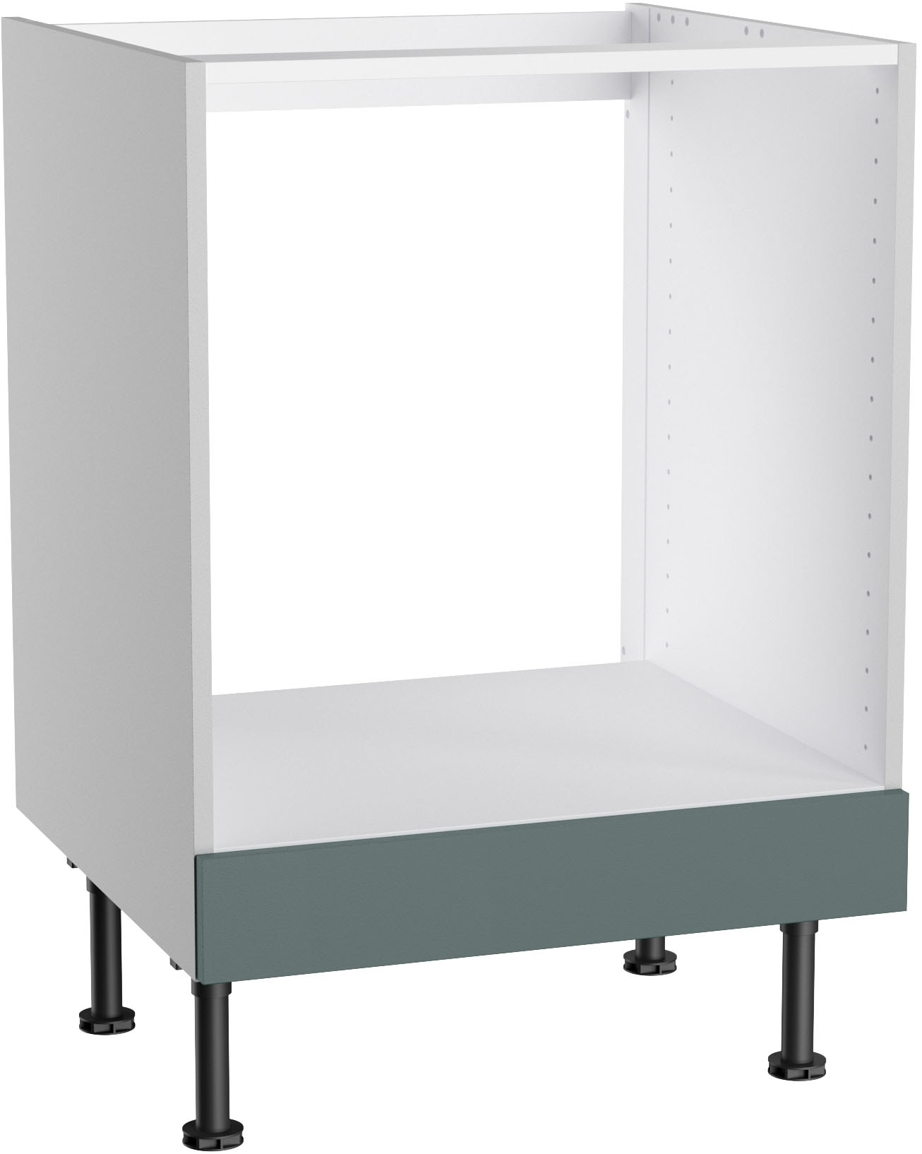 Kochstation, KOCHSTATION Herdumbauschrank »KS-Bern2« Breite 60 cm, Umbauschrank für Einbauherde, 1 feste Blende, steingrün, hellgrau, B/H/T: 60 cm x 