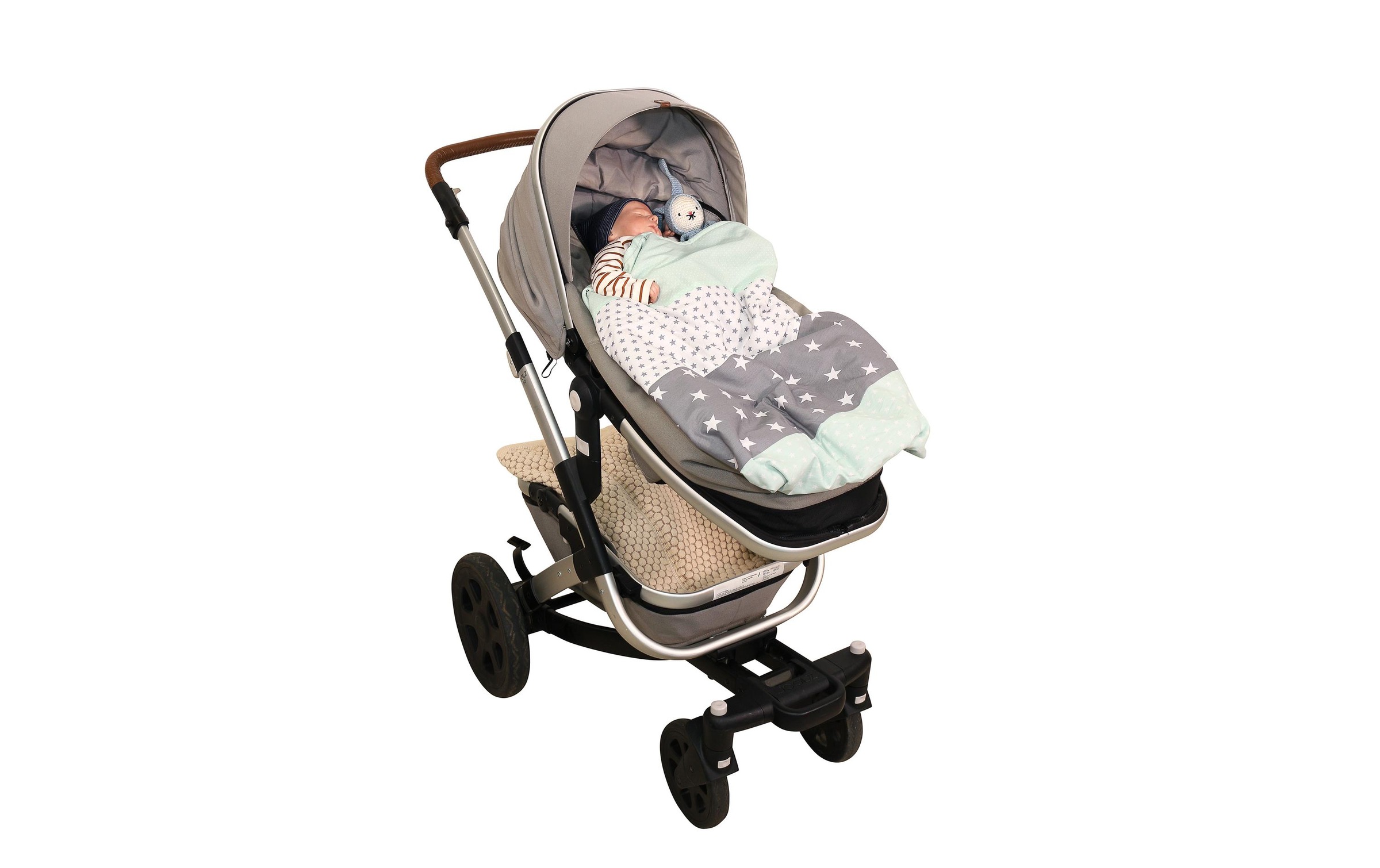 Babydecke »Ullenboom Sterne Mint/Grau 70 cm x 100«