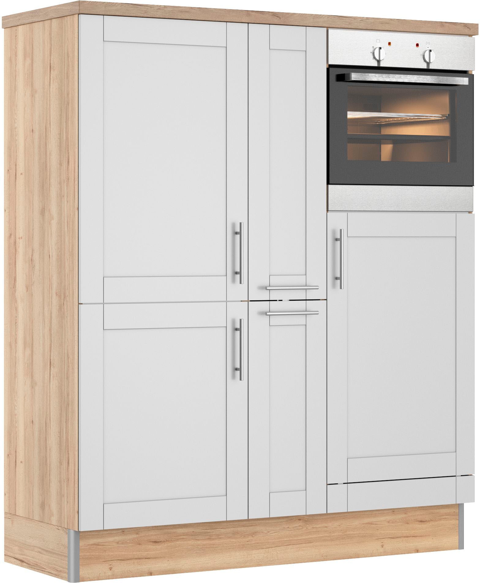 KOCHSTATION Pantryküche »KS-Ahus«, Breite 150 cm,wahlweise mit E-Geräten,Soft-Close-Funktion