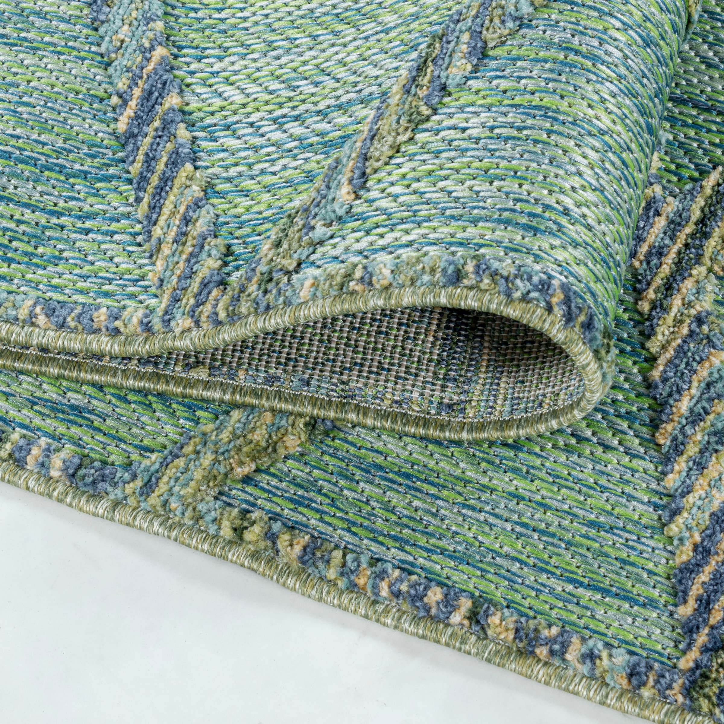 Ayyildiz Teppiche Teppich »BAHAMA 5151«, rechteckig, 8 mm Höhe, Läufer, Flachflor mit Hoch-Tief-Struktur, In-und Outdoor geeignet