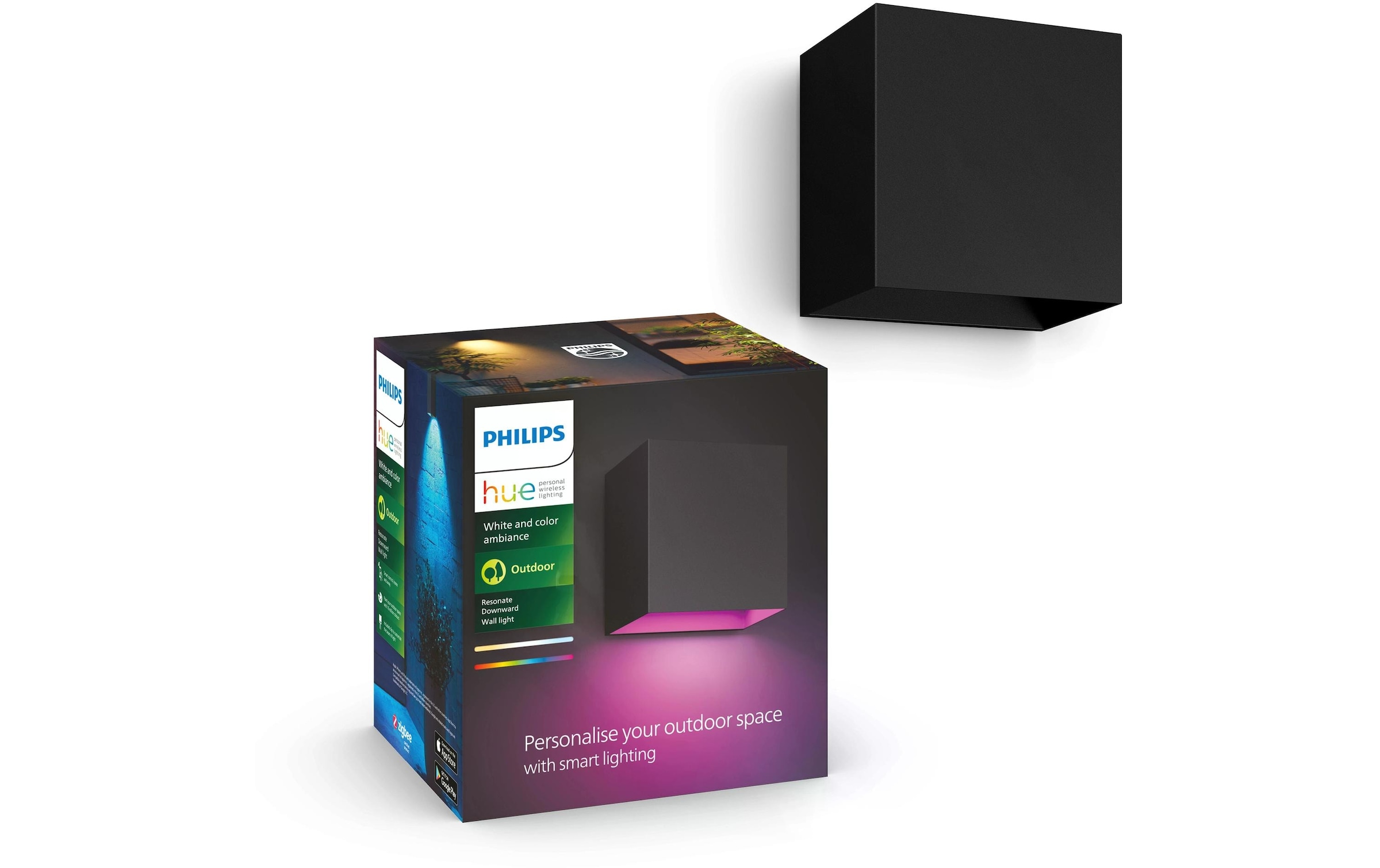 Philips Hue LED Deckenleuchte »White & Color Ambiance Outdoor Resonate Wandl. Schwarz«