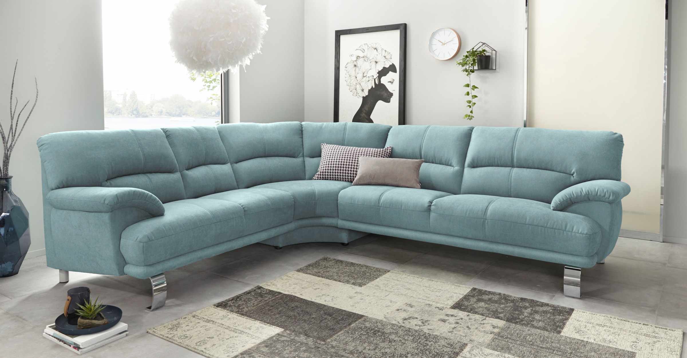 TRENDMANUFAKTUR Ecksofa »Cecilia II, in italienischen Design, bequem, hoher Sitzkomfort, L-Form«