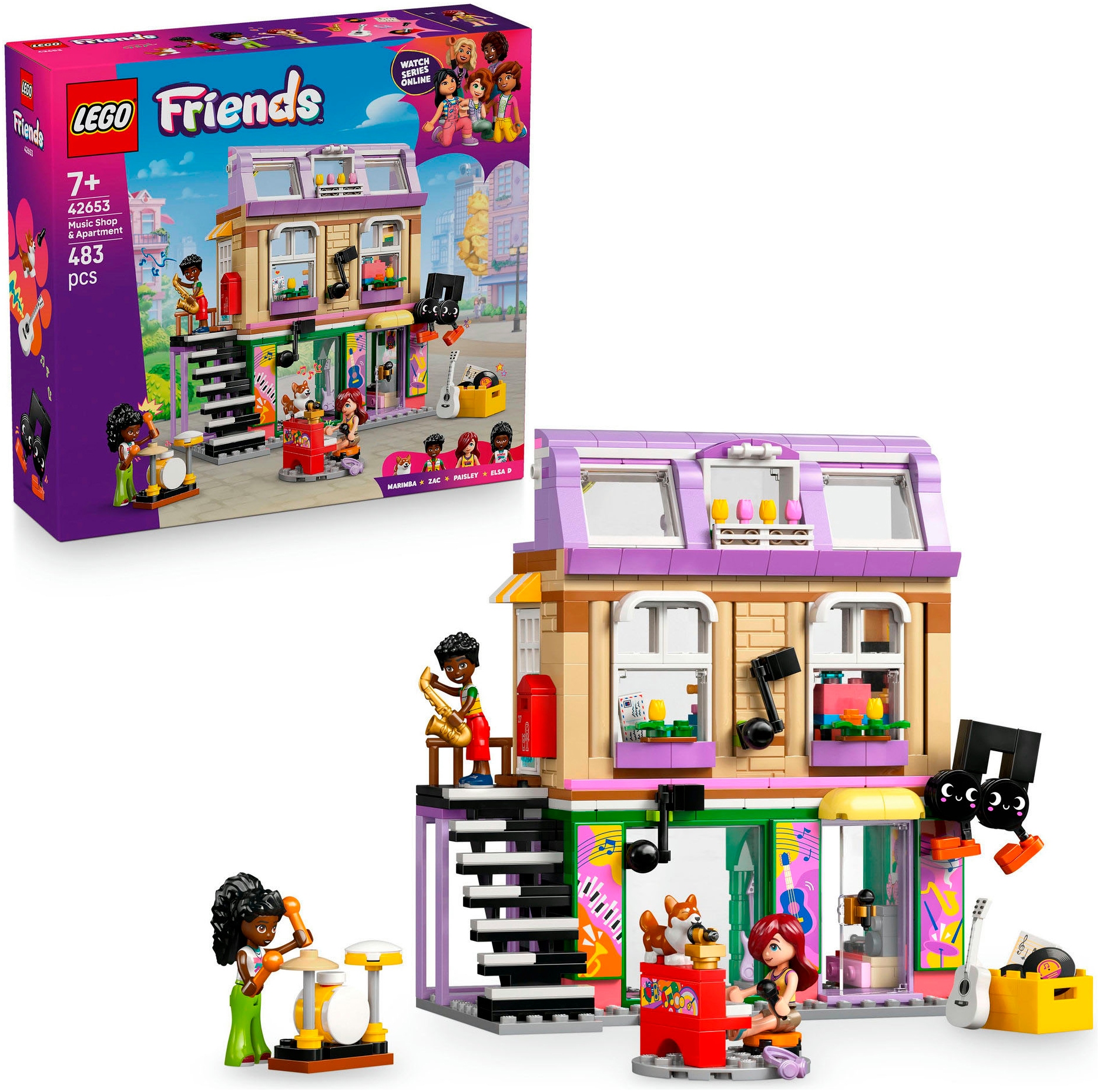 LEGO Konstruktionsspielsteine "Musikladen & Wohnung (42653), LEGO Friends" Made in Europe