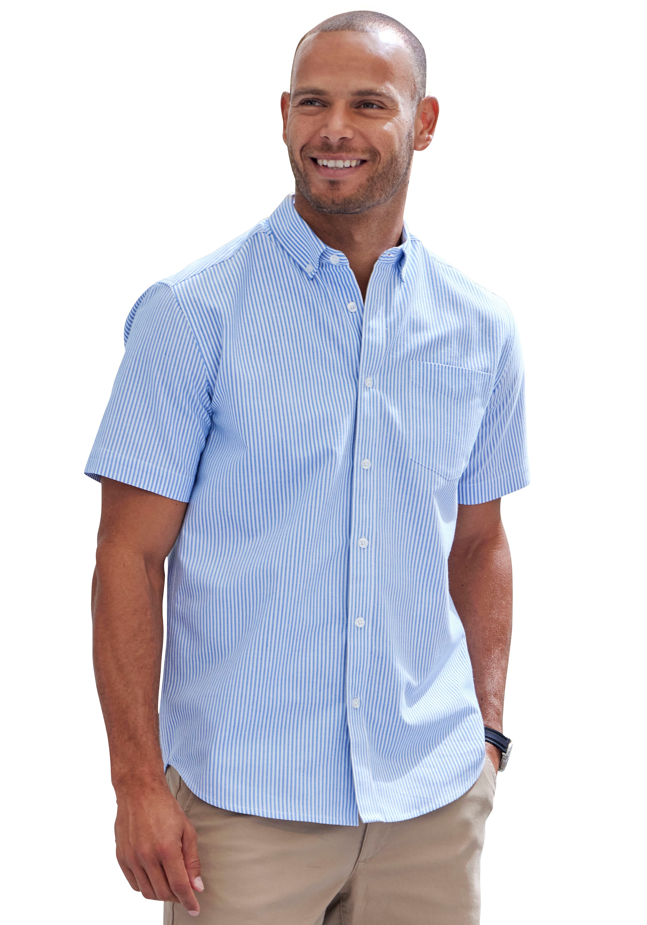 H.I.S Kurzarmhemd »Regular fit«, Oxfordhemd kurzarm mit Button-down-Kragen aus reiner Baumwolle