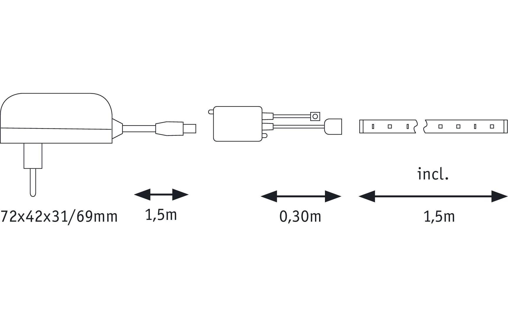 Paulmann LED-Streifen »FlexLED 3D RGB,«, 63 St.-flammig