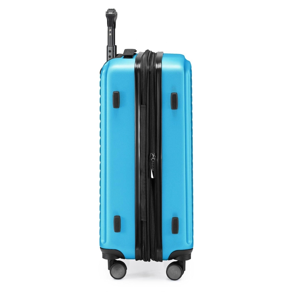 Hauptstadtkoffer Hartschalen-Trolley »Mitte, 55 cm, cyanblau«, 4 Rollen, Hartschalen-Koffer Handgepäck-Koffer TSA Schloss Volumenerweiterung