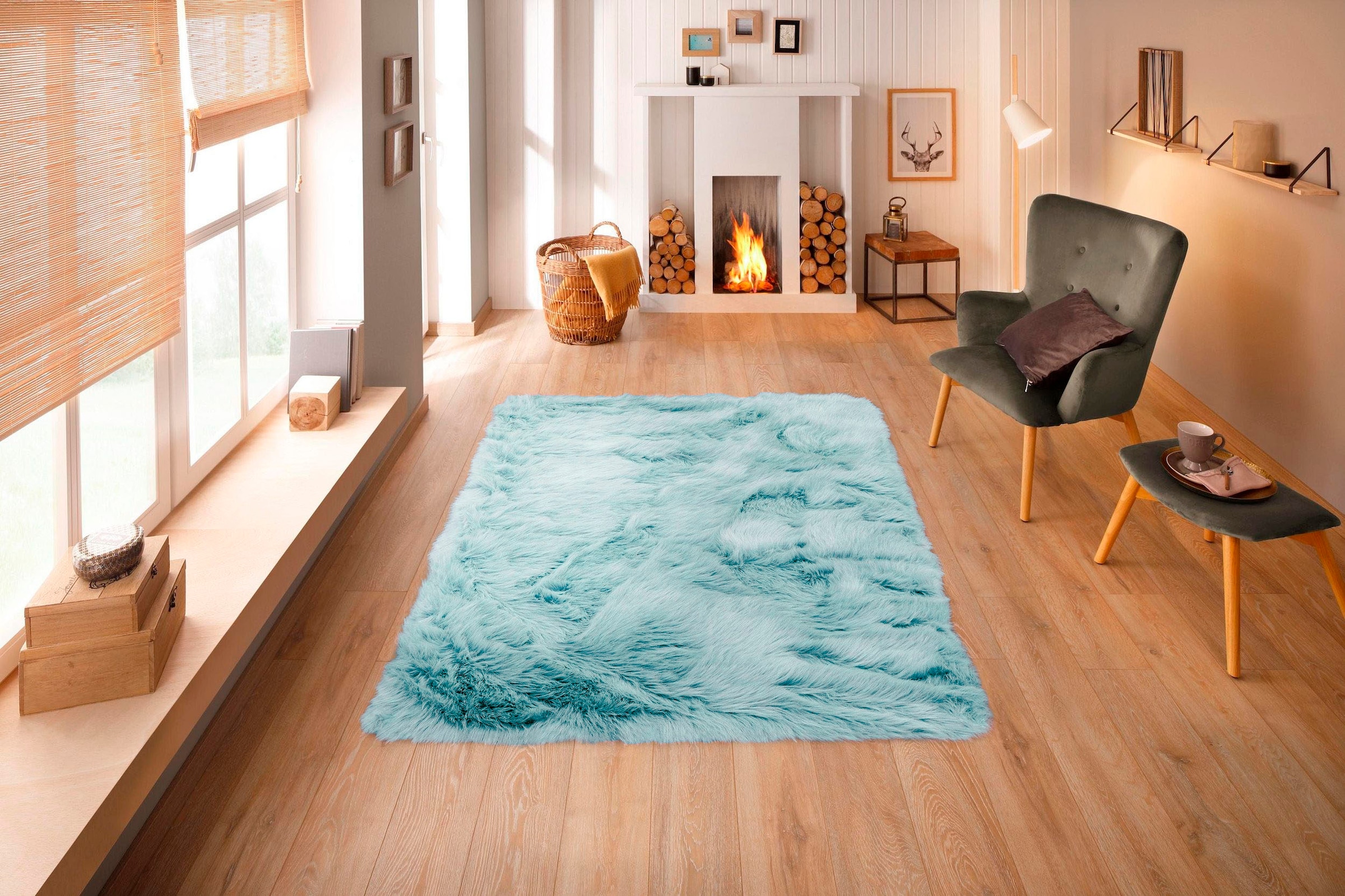 Guido Maria Kretschmer Home&Living Fellteppich »Triana«, rechteckig, 60 mm Höhe, Kunstfell, fussbodenheizungsgeeignet, pflegeleicht, ideale Teppiche für Wohnzimmer, Schlafzimmer und Esszimmer
