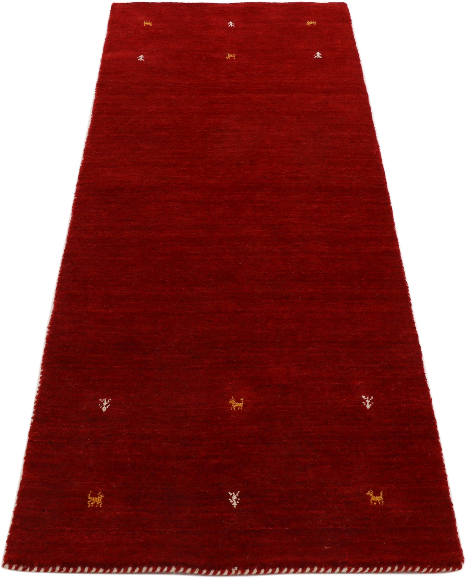 carpetfine Wollteppich »Gabbeh Uni, auch als Läufer und Rund erhältlich«, rechteckig, 15 mm Höhe, reine Wolle, handgewebt, Gabbeh Loom Tiermotiv, grosse Farbauswahl