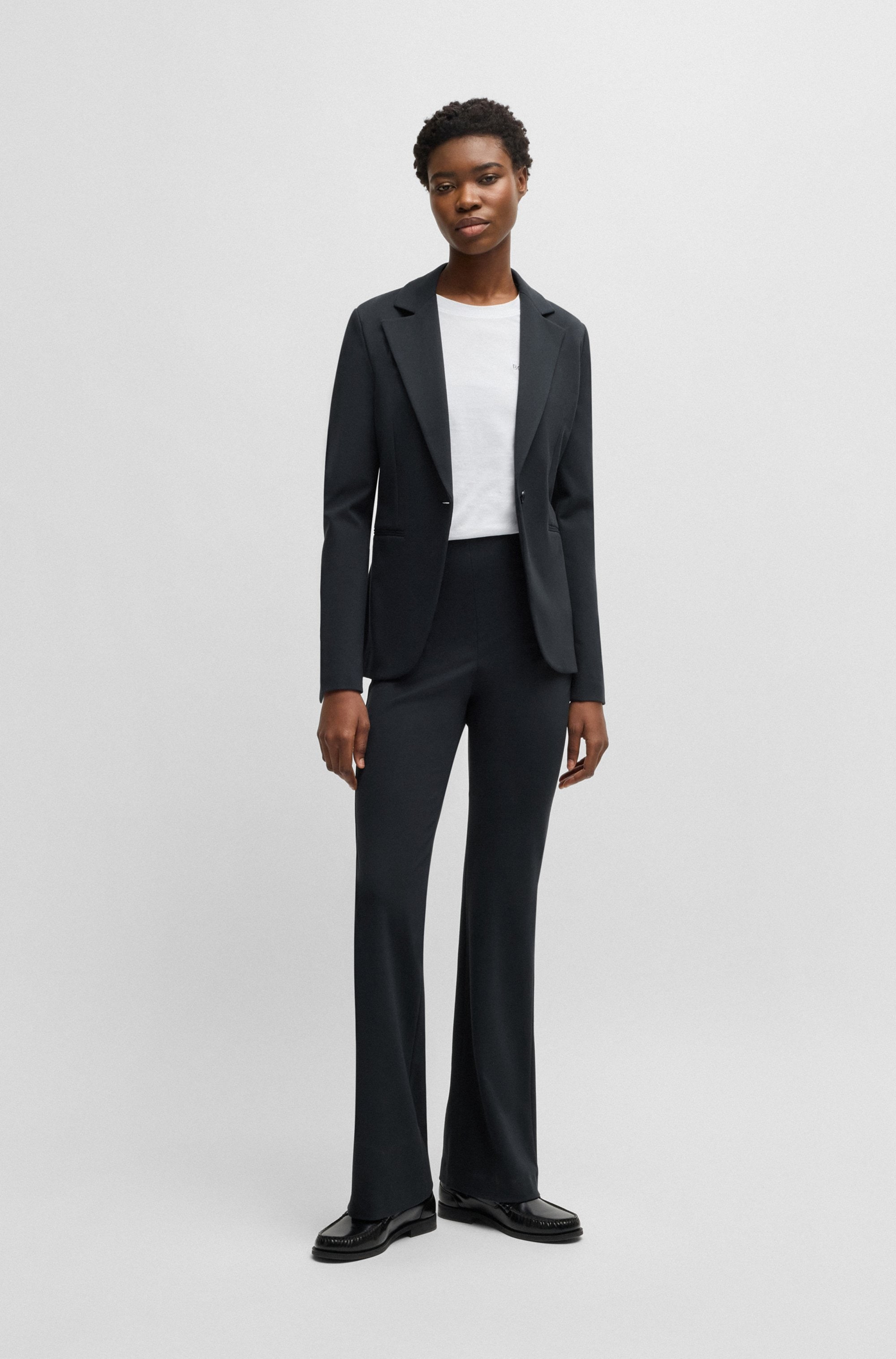 BOSS ORANGE Webhose »Taboot Premium Damenmode«, mit seitlichem Reissverschluss, flared Form, Milano Qualität Loungewear