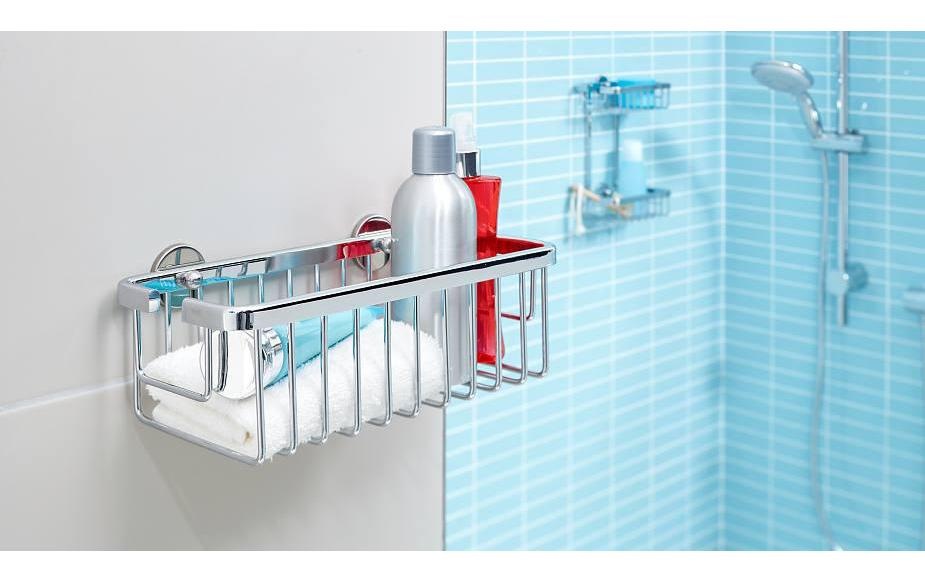 Tesa, tesa Badregal »Aluxx einstöckig, M«, silberfarben, Aluminium, B/H/T: 25 cm x 9,2 cm