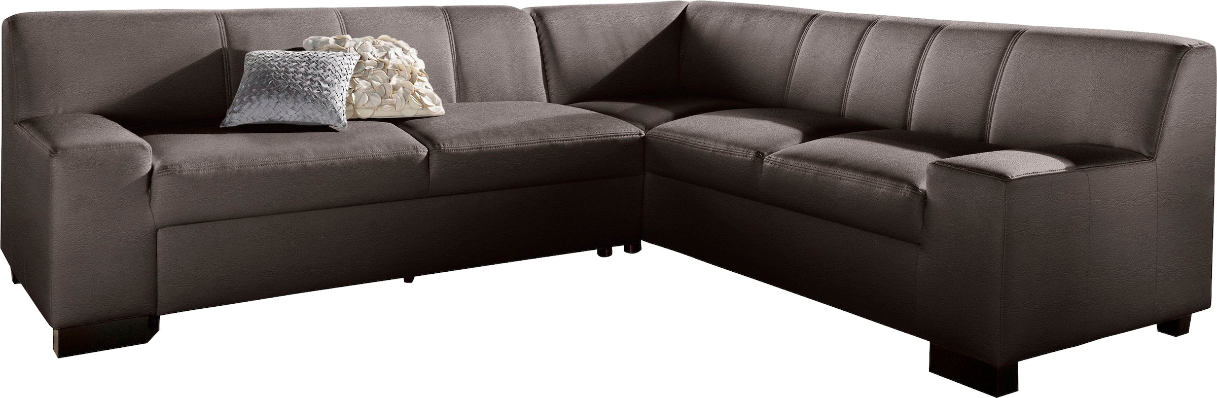 DOMO collection Ecksofa »Norma, moderne Armlehnen, zeitlos und elegant, L-Form«, wahlweise mit Bettfunktion