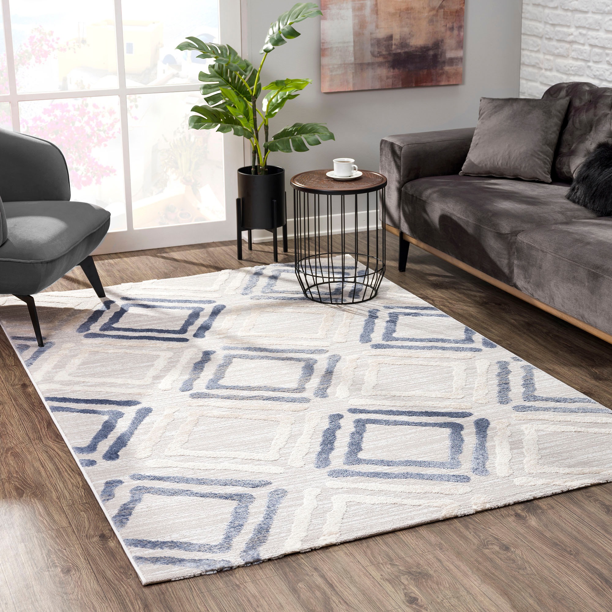 Sanat Teppich »Evra 7006«, rechteckig, 22 mm Höhe, Wohnzimmer, Kurzflor, modern, Läufer