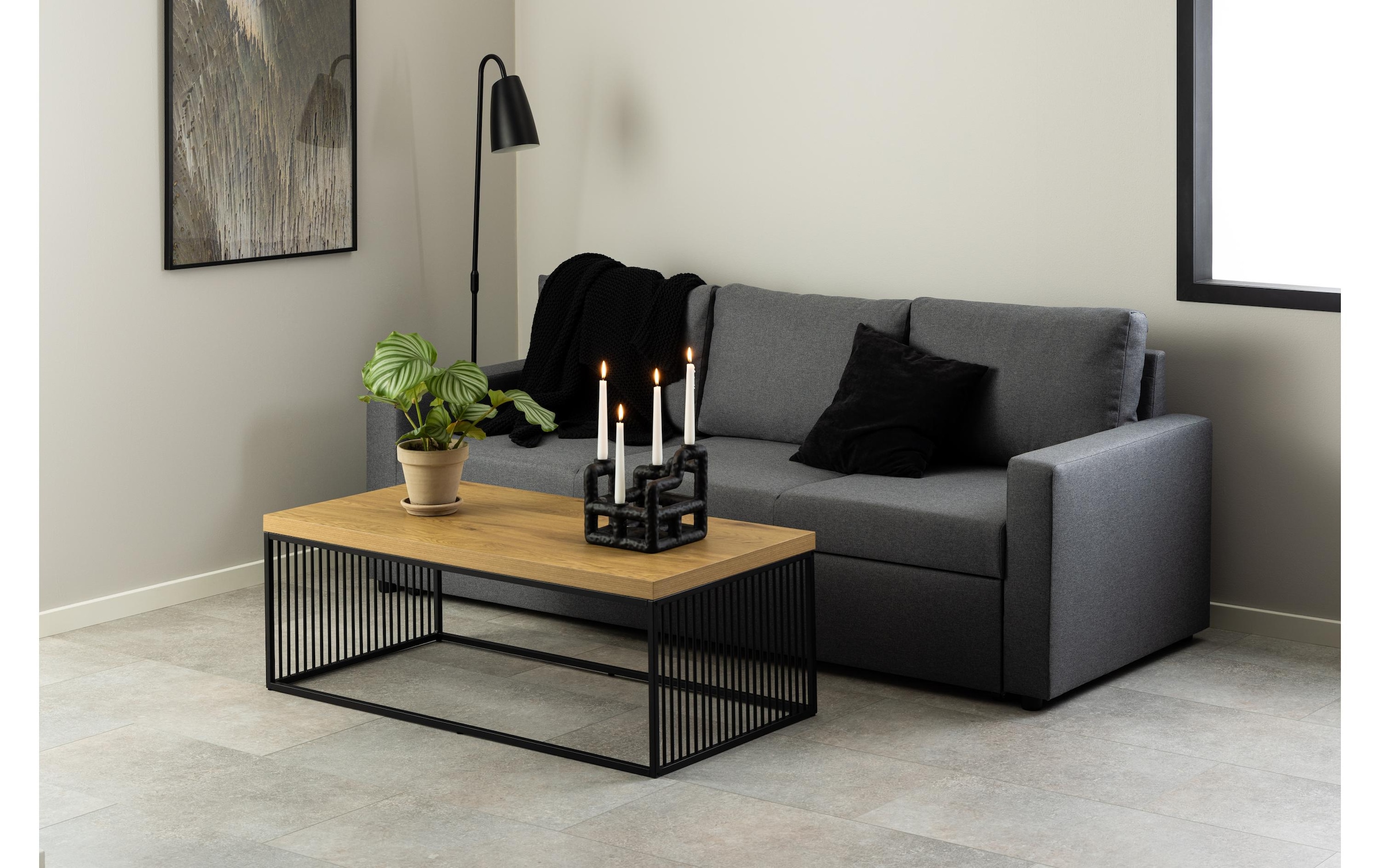 AC Design Beistelltisch »Strington 120 x 60 x 42 cm, Braun/Schwarz«