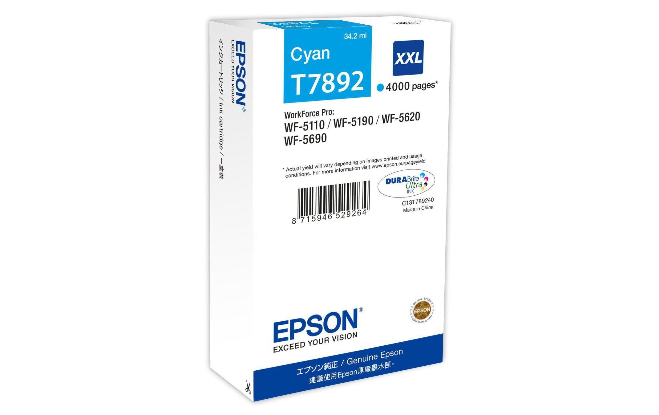 Epson Tintenpatrone »C13T789240 Cyan«