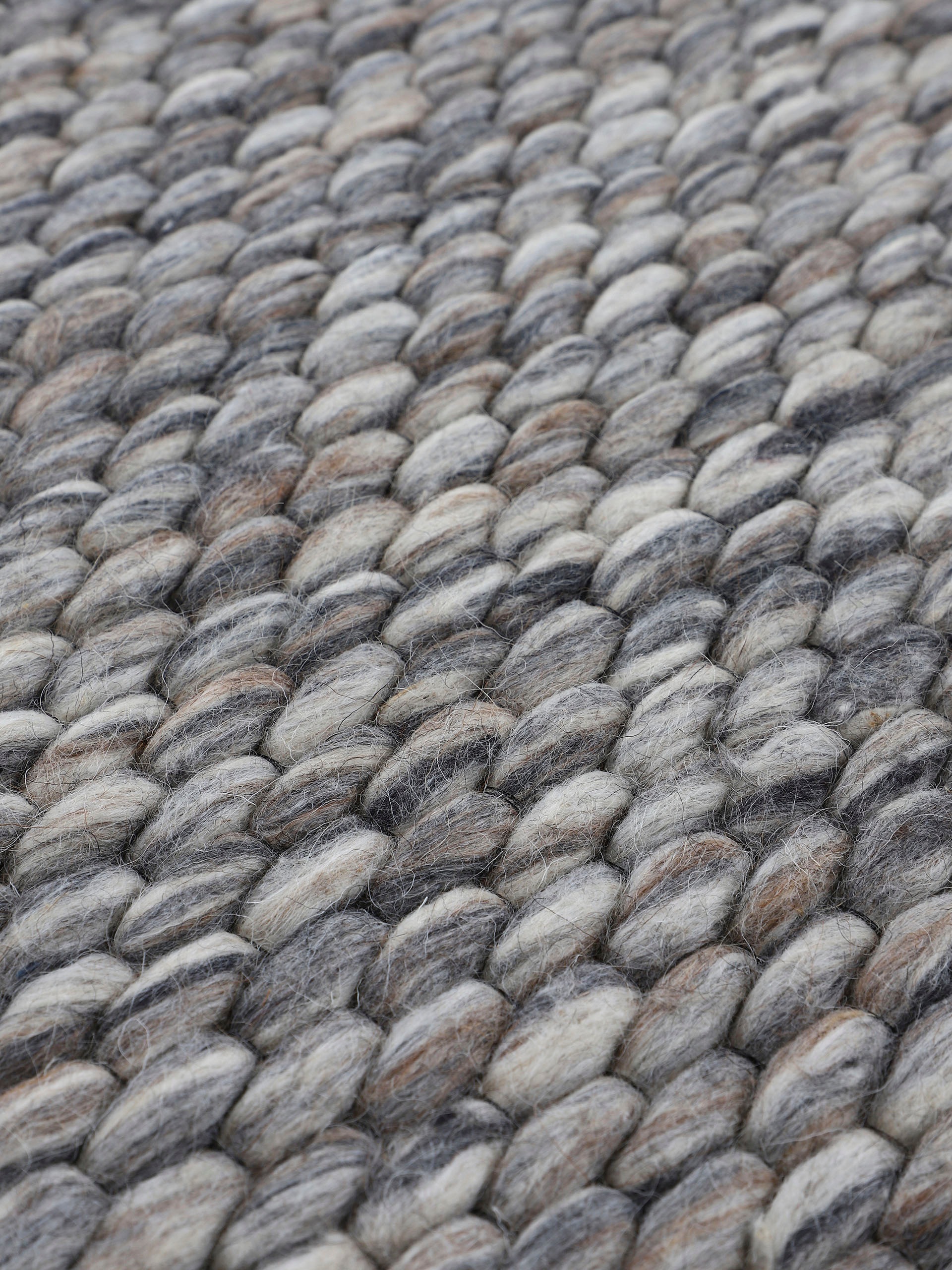 carpetfine Wollteppich »Sina«, rund, 14 mm Höhe, grobe Struktur, Zeitloses Design, reine Wolle, Wohnzimmer