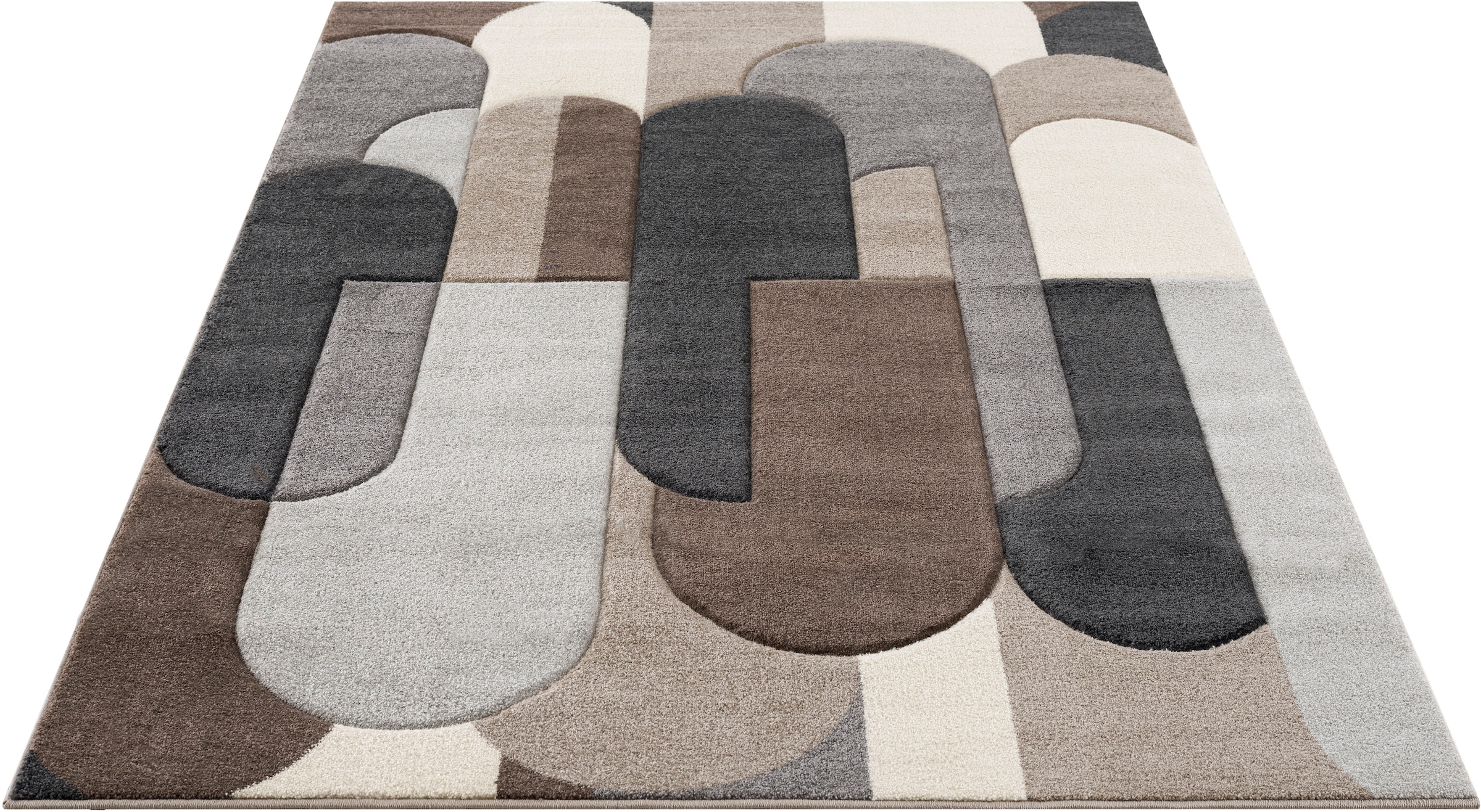 handgearbeiteter Teppich wende-Teppich home | my online rechteckig, »Pautz«, Jelmoli-Versand Konturenschnitt, kaufen Hoch-Tief-Effekt,