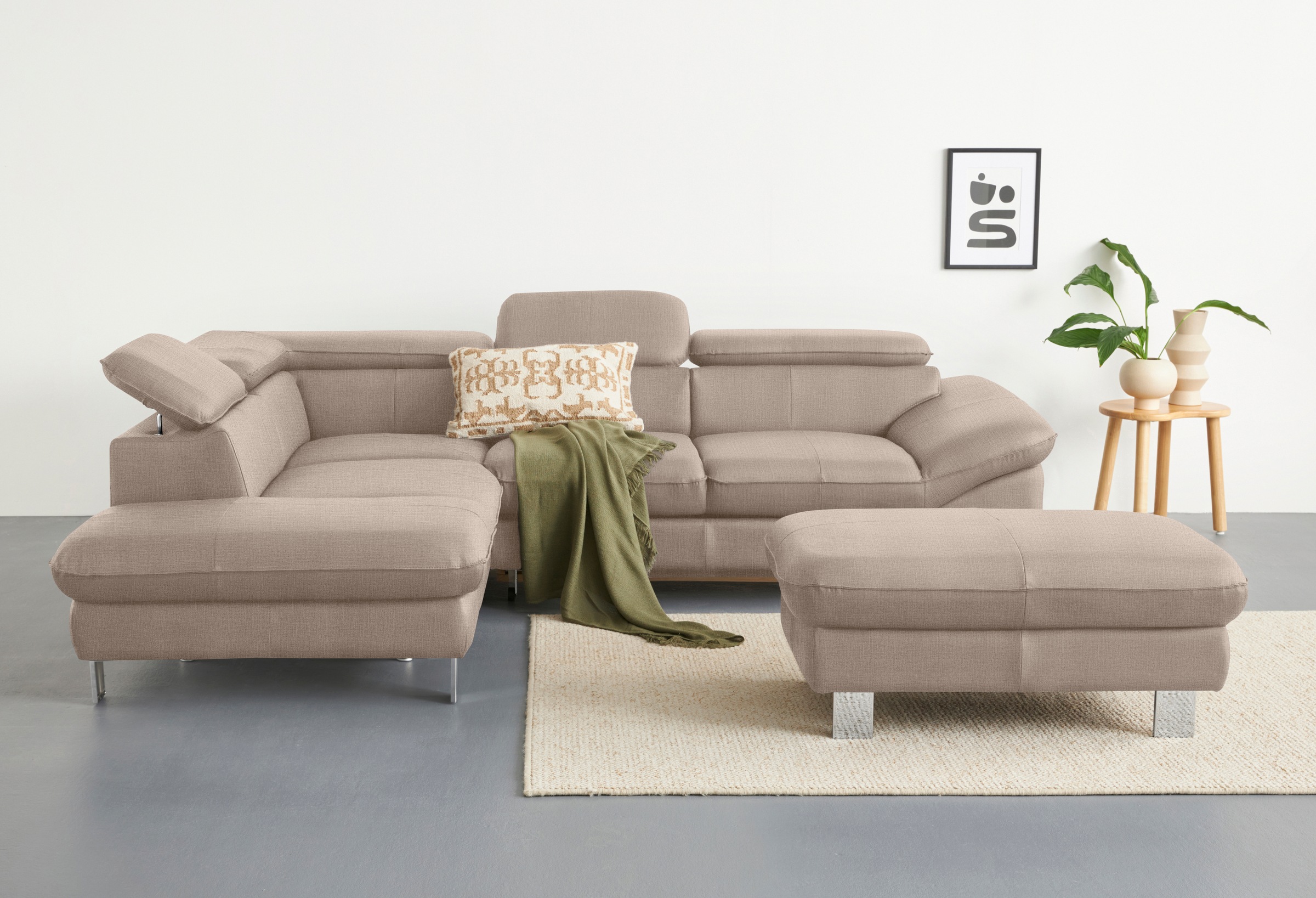 COTTA Ecksofa »Driver L-Form«, mit Kopfteilverstellung, wahlweise mit Bettfunktion