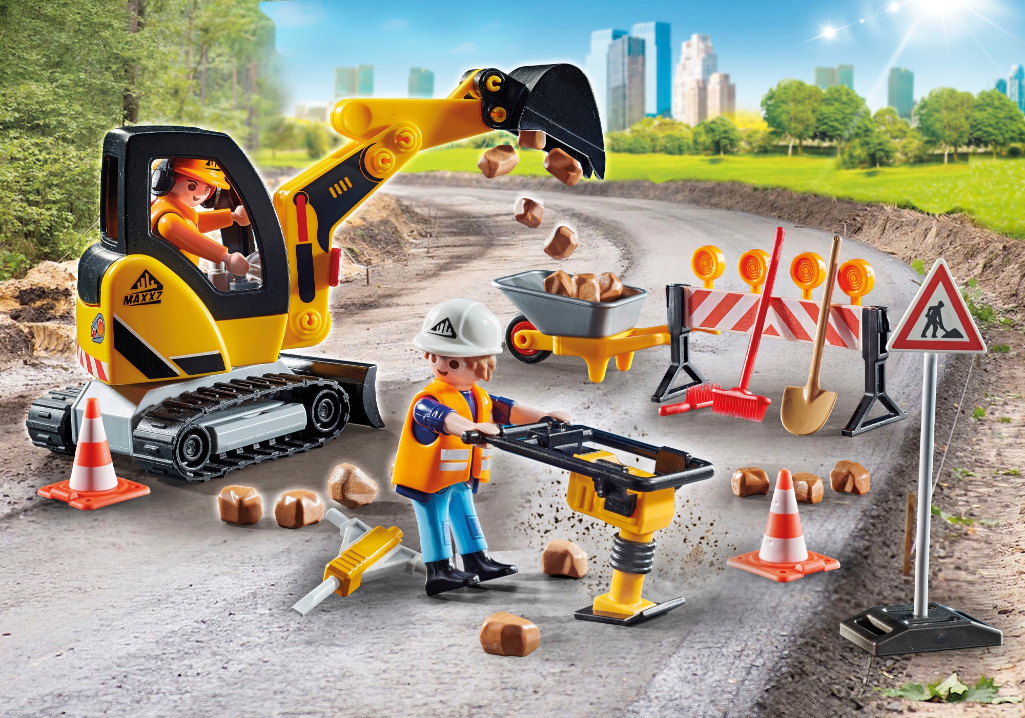 Playmobil® Konstruktions-Spielset »Strassenbau (71045), City Action«, (45 St.), Made in Europe