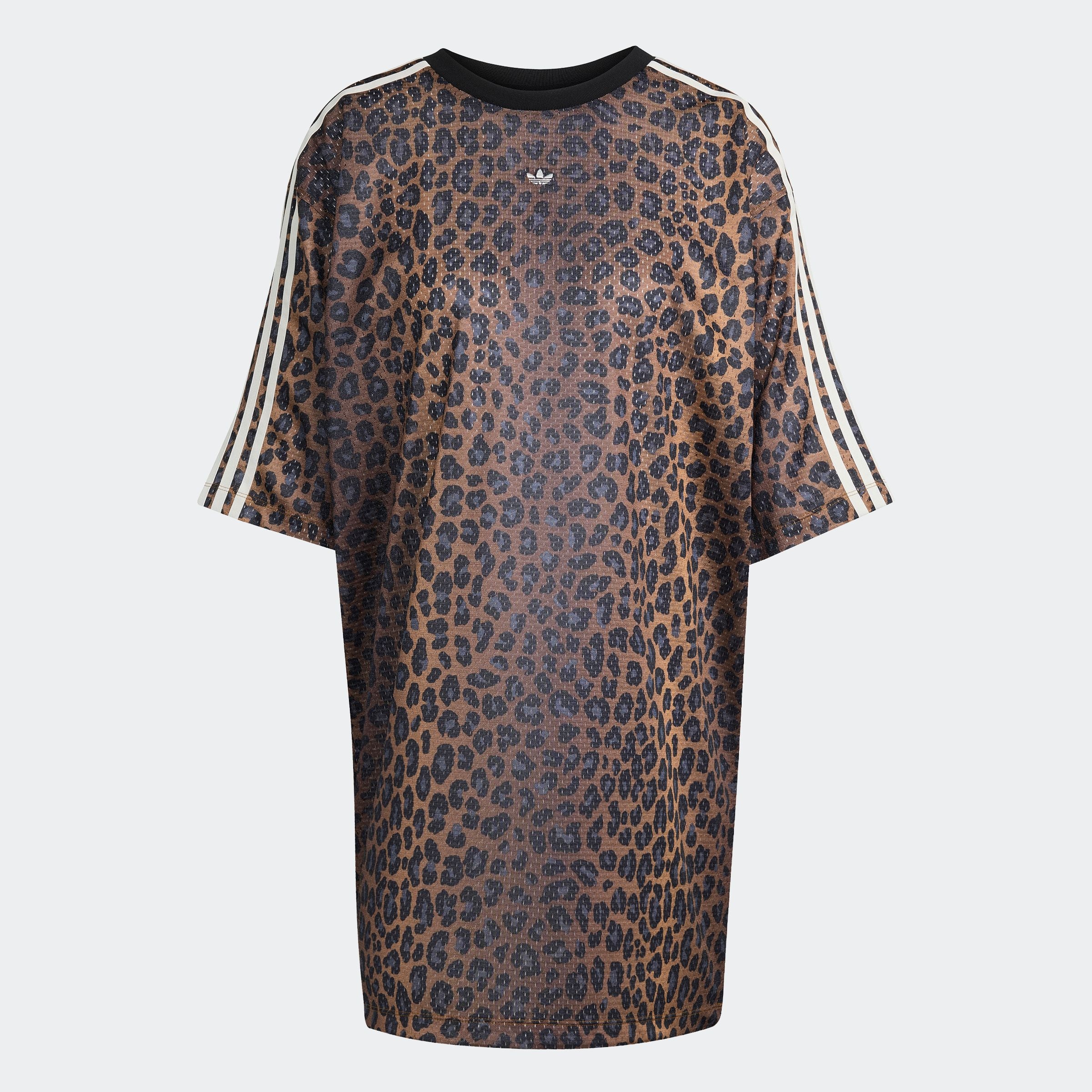 adidas Originals Shirtkleid »TEE DRESS«, (1 tlg.), Leoprint Shirtkleid, Dreiviertelarm, weite Passform