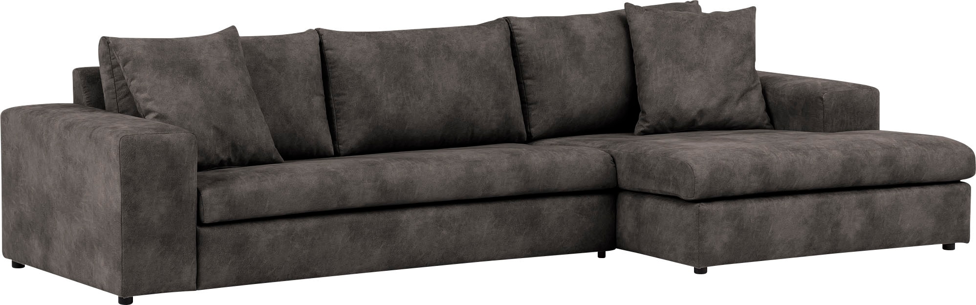 andas Ecksofa »SLEETLAND XXL in Samtvelours oder Vintage-Leder-Optik, L-Form,«, besonders gross und bequem