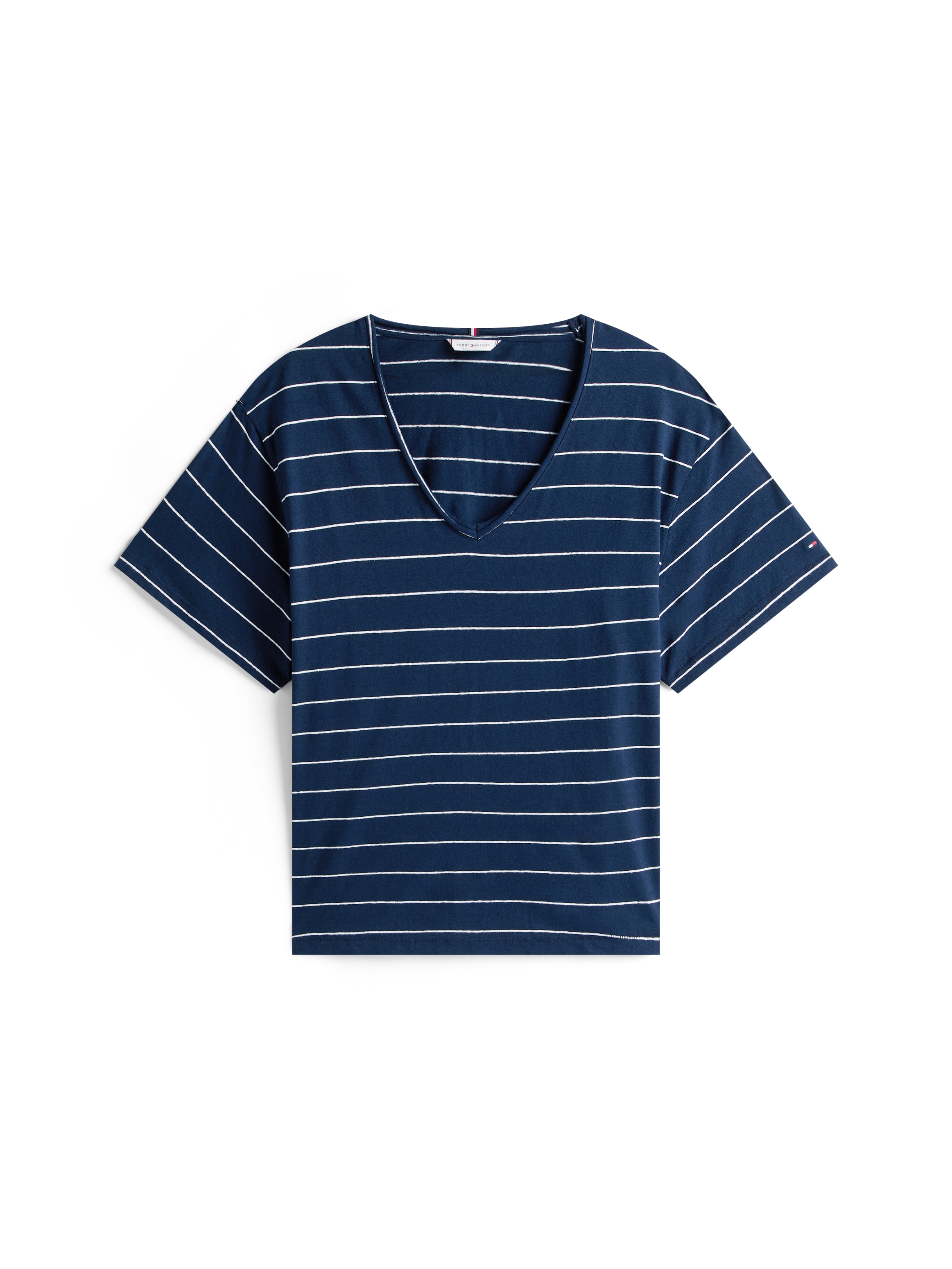 Tommy Hilfiger Curve V-Shirt »CRV MODERN CO LINEN V-NK SS«, in Grossen Grössen