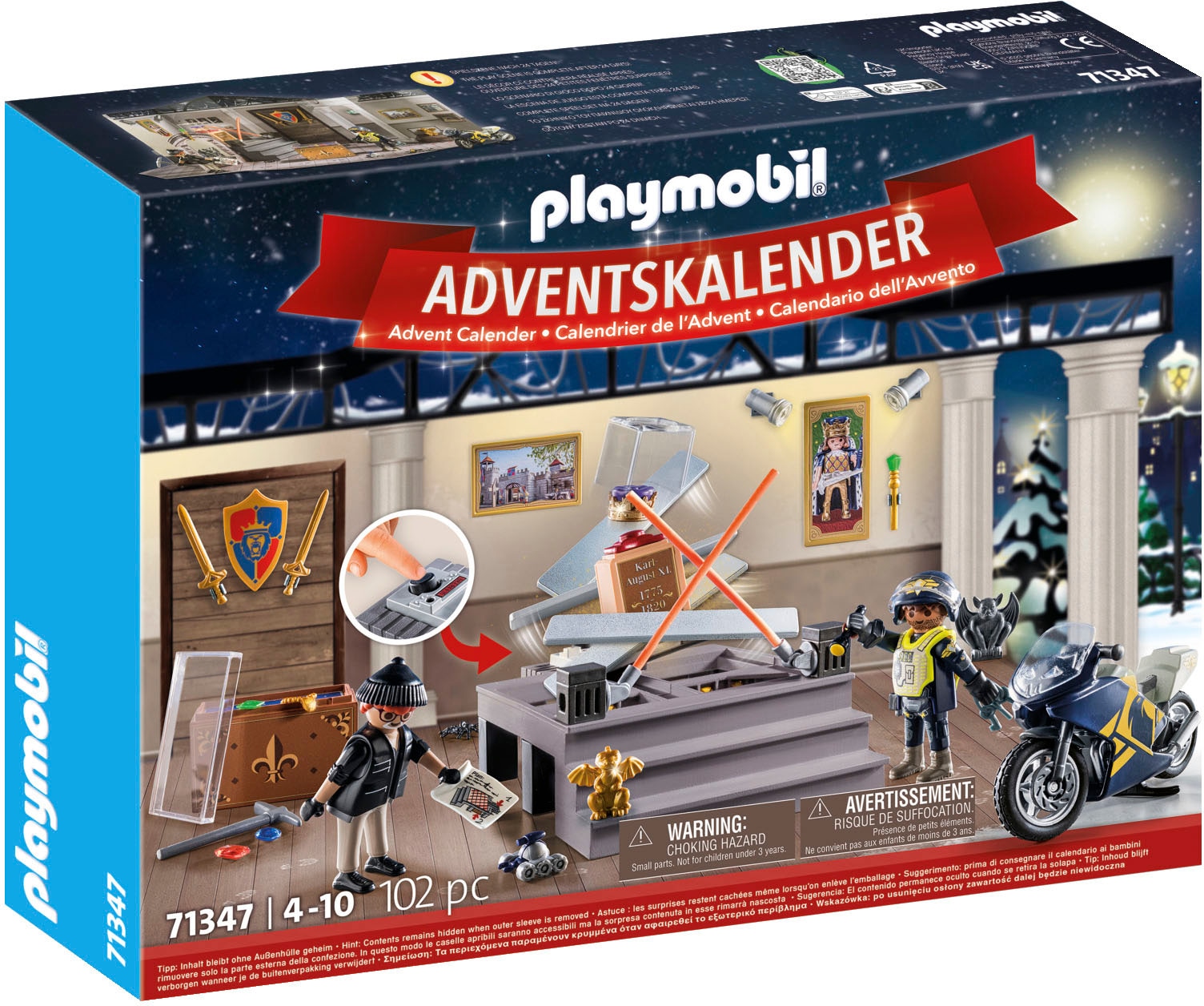 Playmobil® Spielzeug-Adventskalender »Spielbausteine, Polizei Museumsdiebstahl (71347)«, ab 4 Jahren, City Action