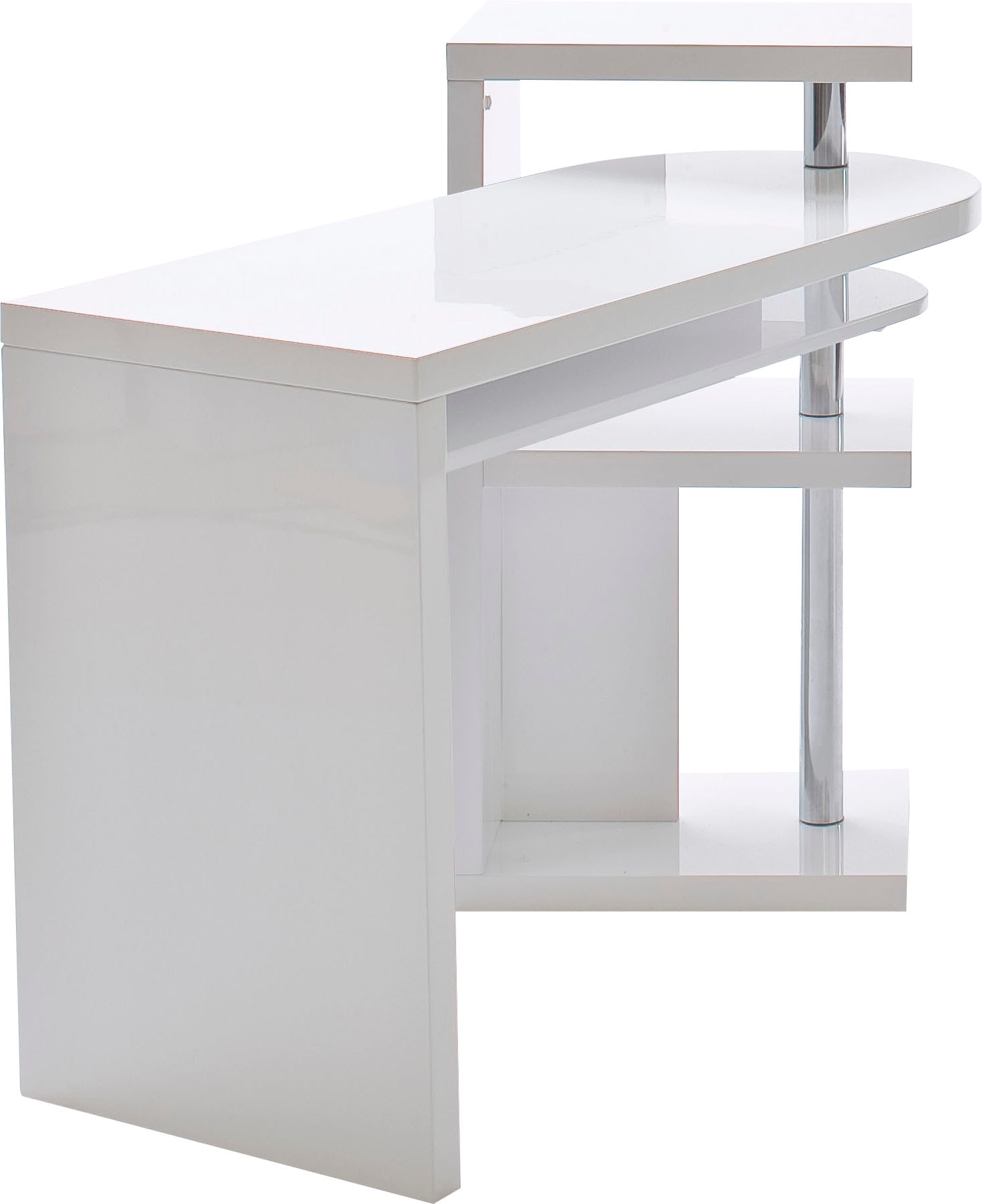 MCA furniture Schreibtisch »Mattis«, mit Regalelment weiss hochglanz, Tischplatte schwenkbar