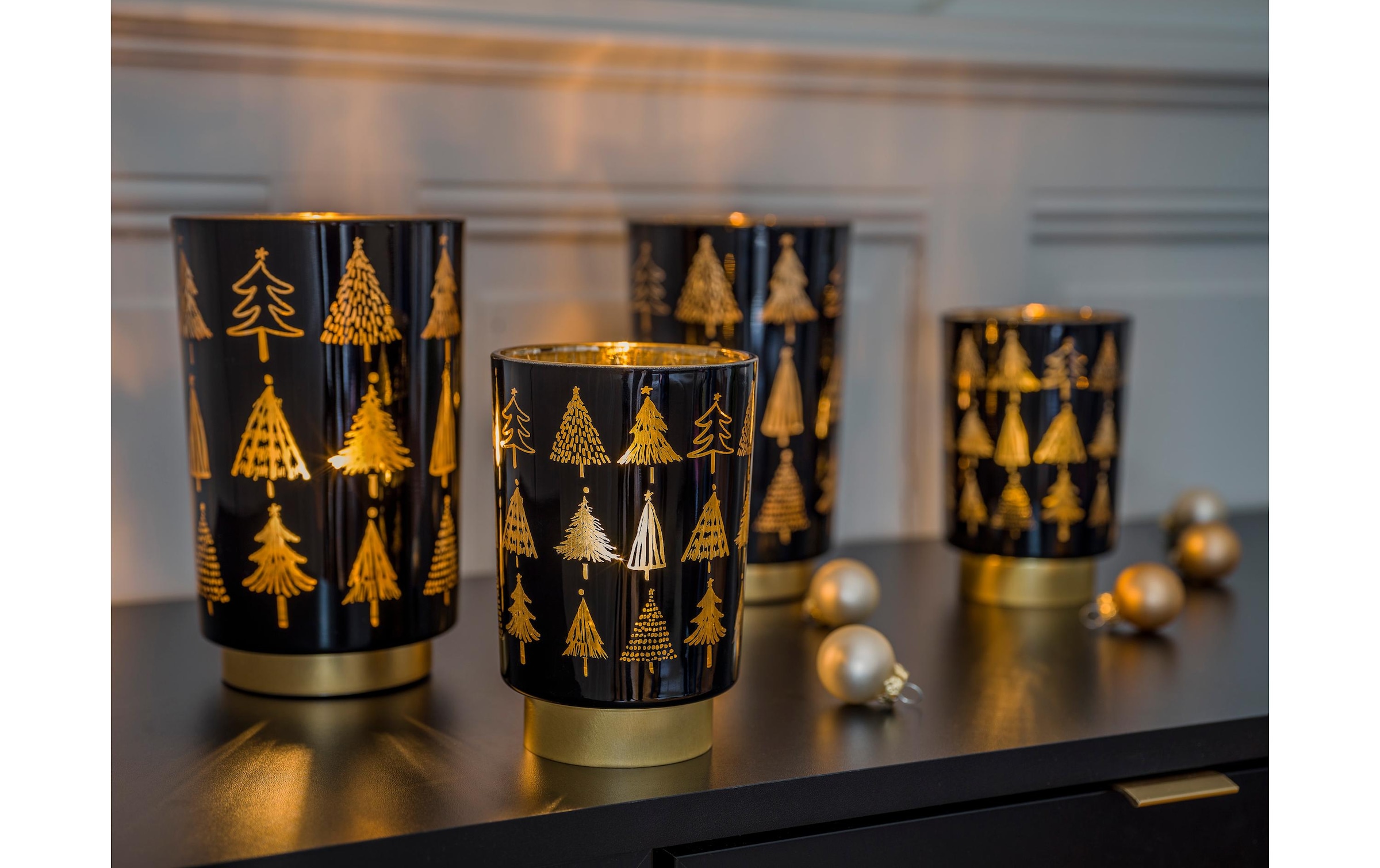 STT Laterne »Glas Black tree Lantern M«
