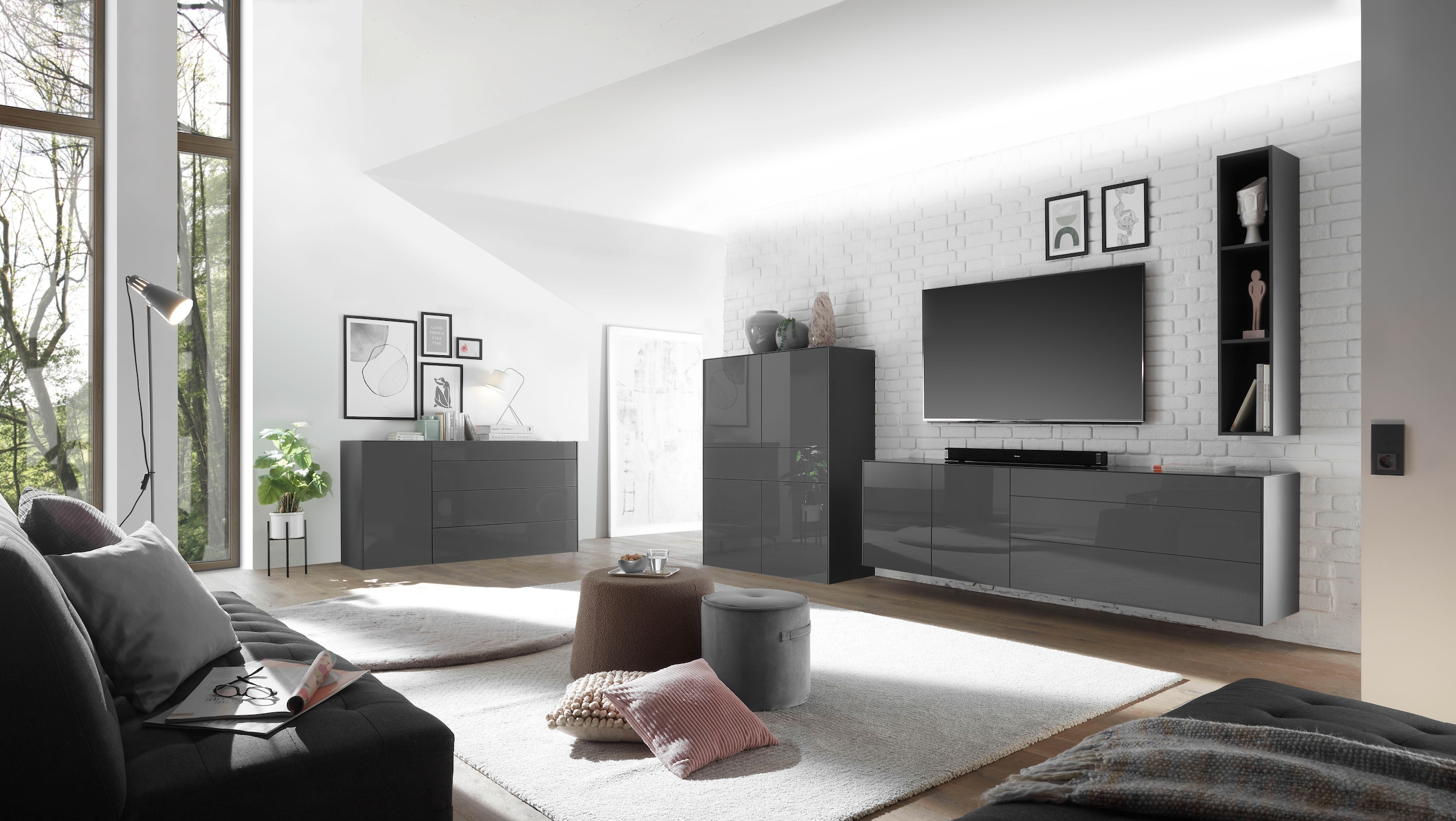 Mäusbacher Kommode »Imola TOPSELLER!«, (OTTOs Choice), Kommode mit Glasfront und Glasoberplatte
