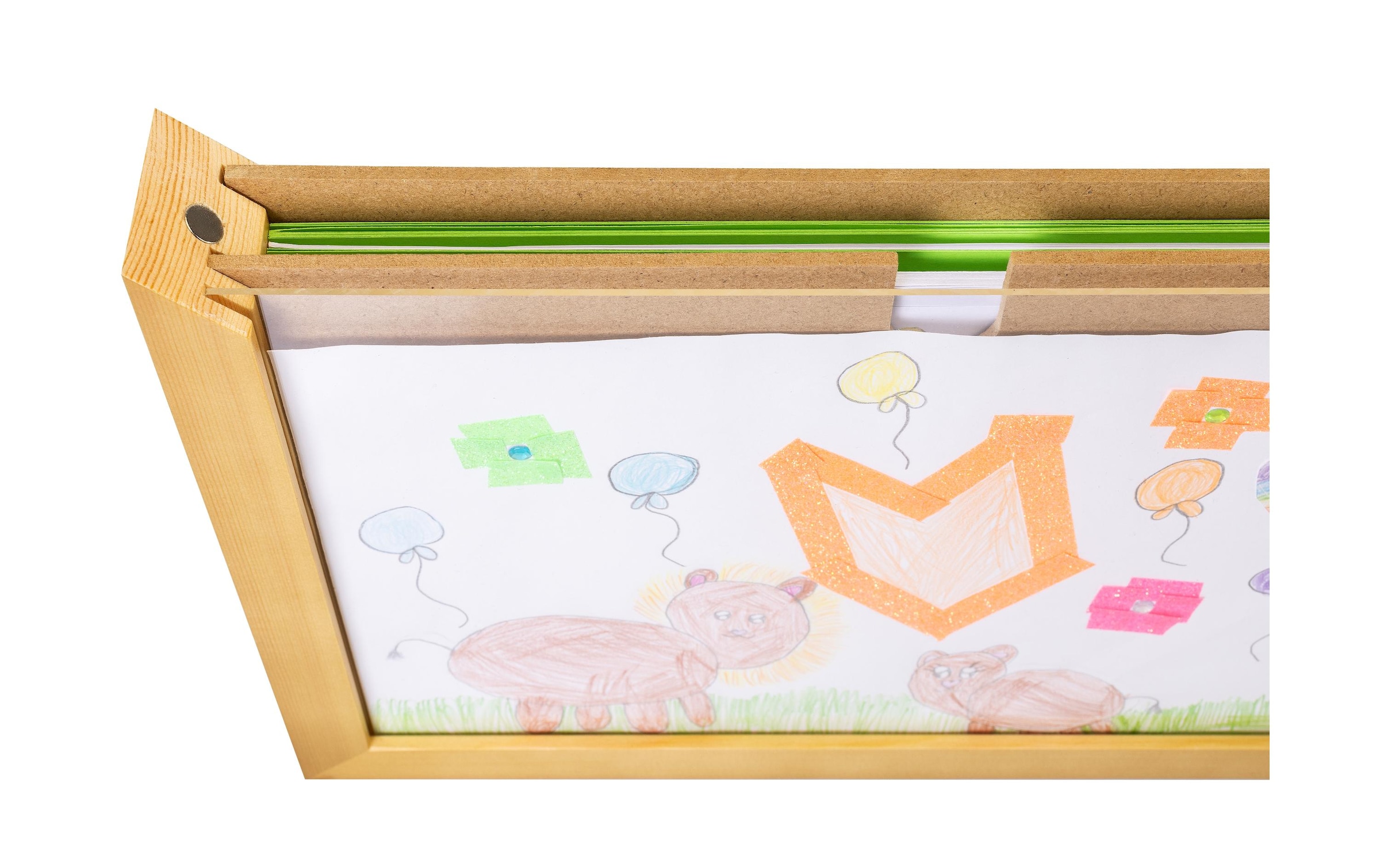 Cocon Bilderrahmen »für Kinderzeichnungen 35 x 26 x 5 cm«, für 100 Bilder