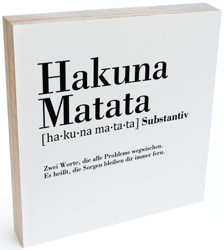 Hakuna Matata«, »Tischdeko Holzbild | bestellen Wall-Art Jelmoli-Versand (1 St.) online