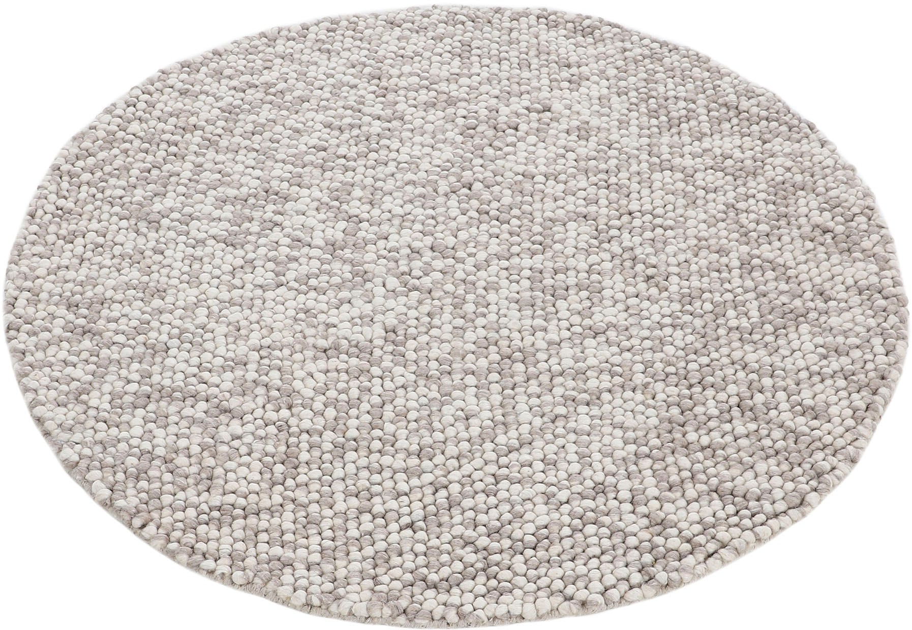 carpetfine Teppich »Calo«, rund, 16 mm Höhe, Handweb Teppich, Uni-Farben, meliert, handgewebt, 70% Wolle
