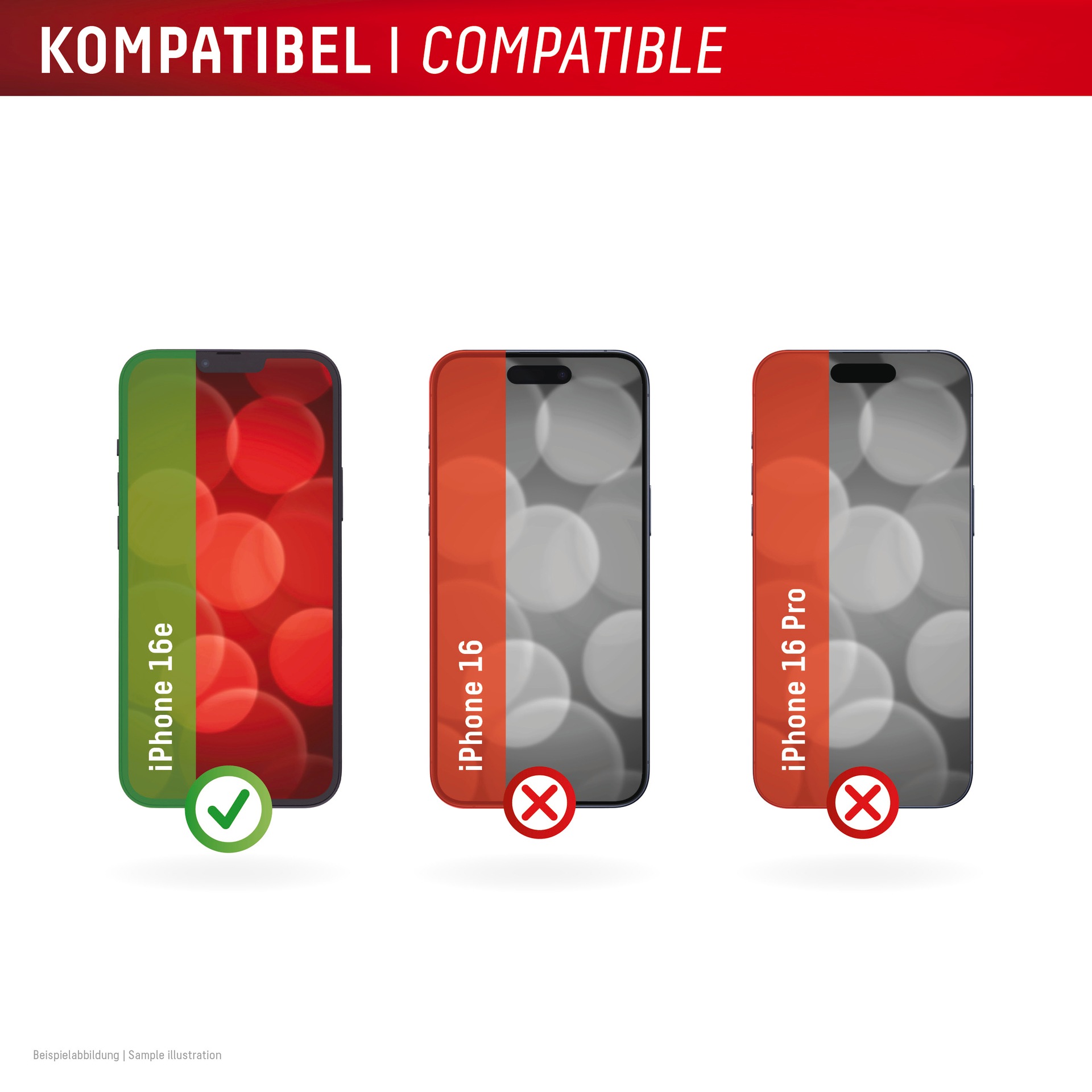 Displex Displayschutzglas »Real Glass Screen Protector inkl. Case«, für Apple iPhone 16e, Displayschutzfolie, Schutzfolie, Bildschirmschutz, kratz- & stossfest
