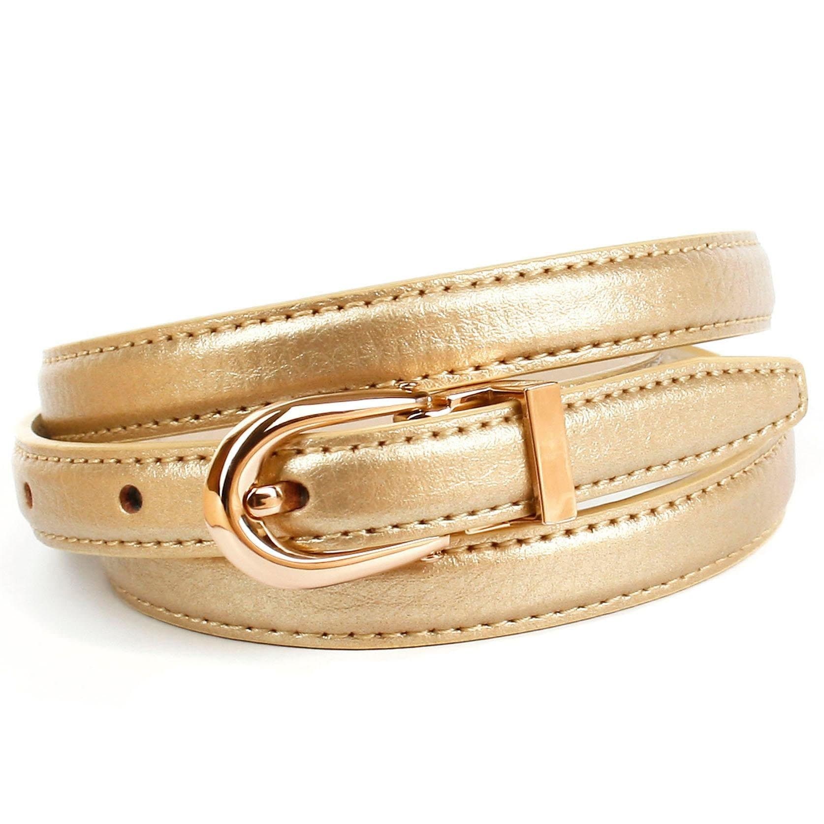 Anthoni Crown Ledergürtel, in schmaler Form, glänzende goldfarbene  Oberfläche online shoppen bei Jelmoli-Versand Schweiz