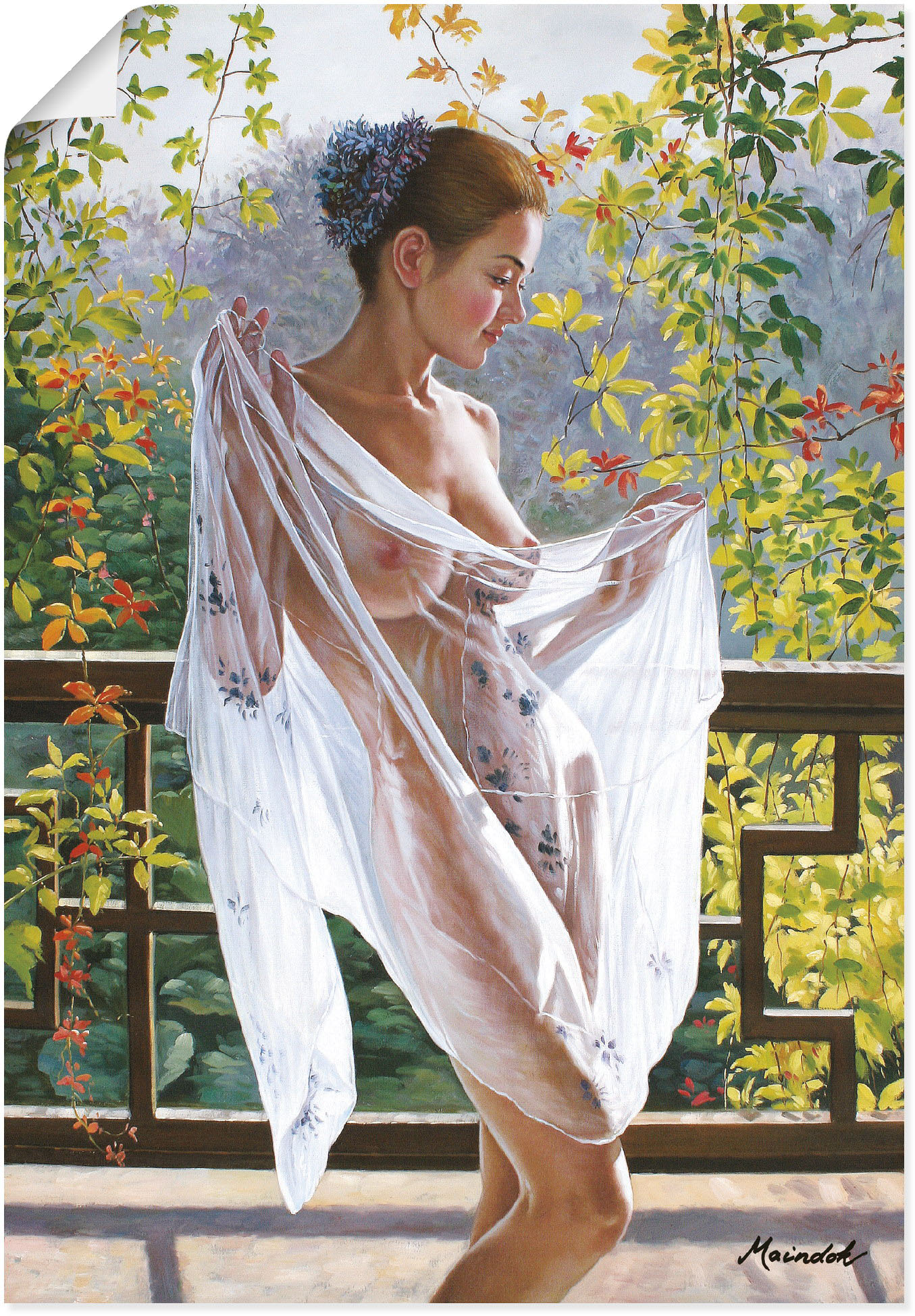 Wandbild »Schöner Morgen auf dem Balkon I«, Erotische Bilder, (1 St.), als Alubild,...