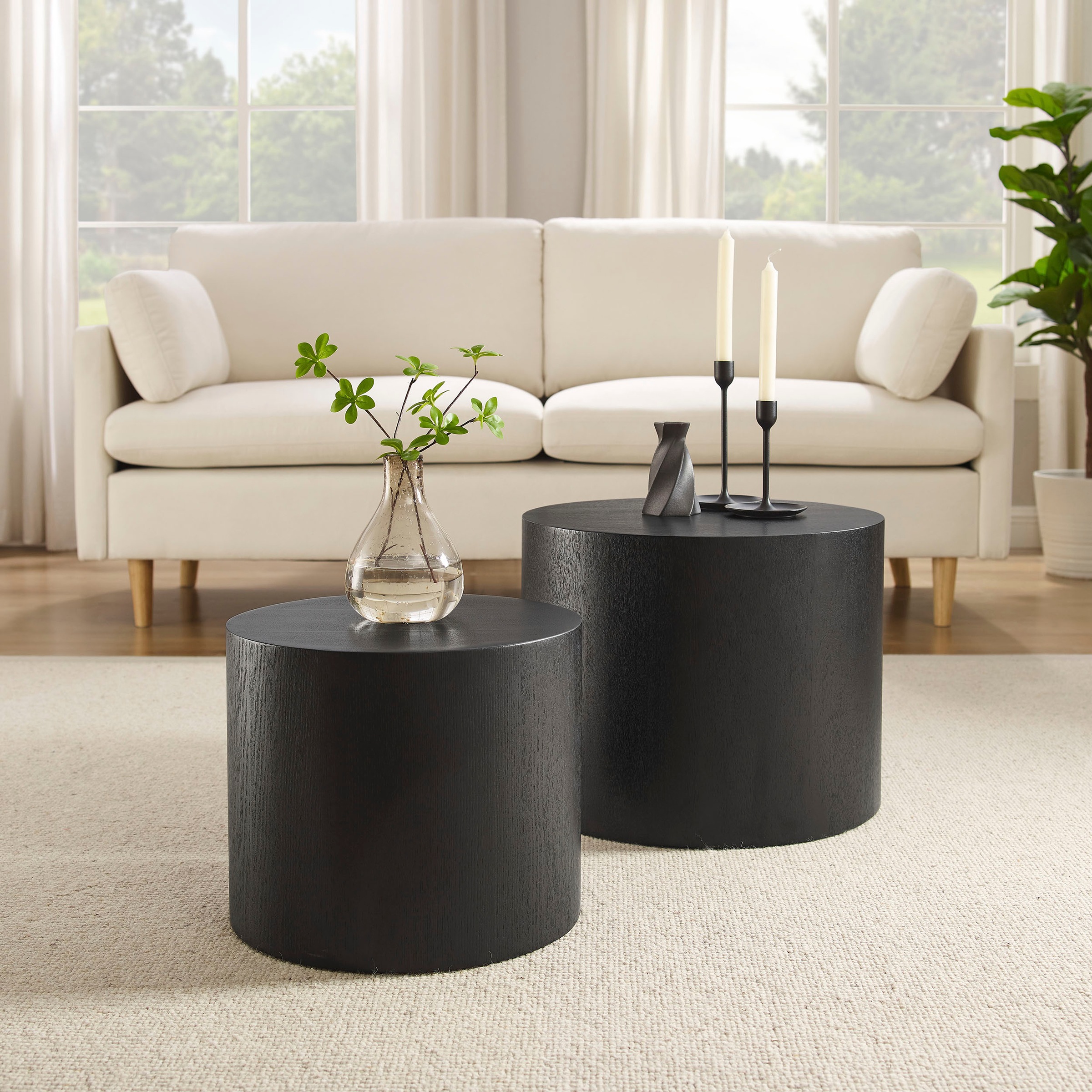 SalesFever Couchtisch "Coffeetable im 2er-Set: Stilvoller Mittelpunkt" 2 Stk. tlg. mit Holzfurnier