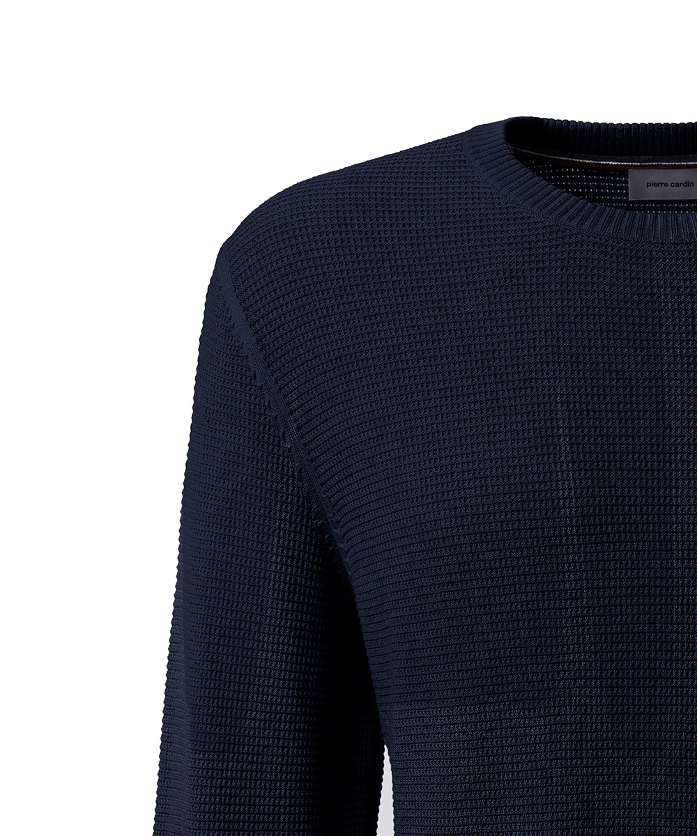 Pierre Cardin Rundhalspullover, mit Struktur