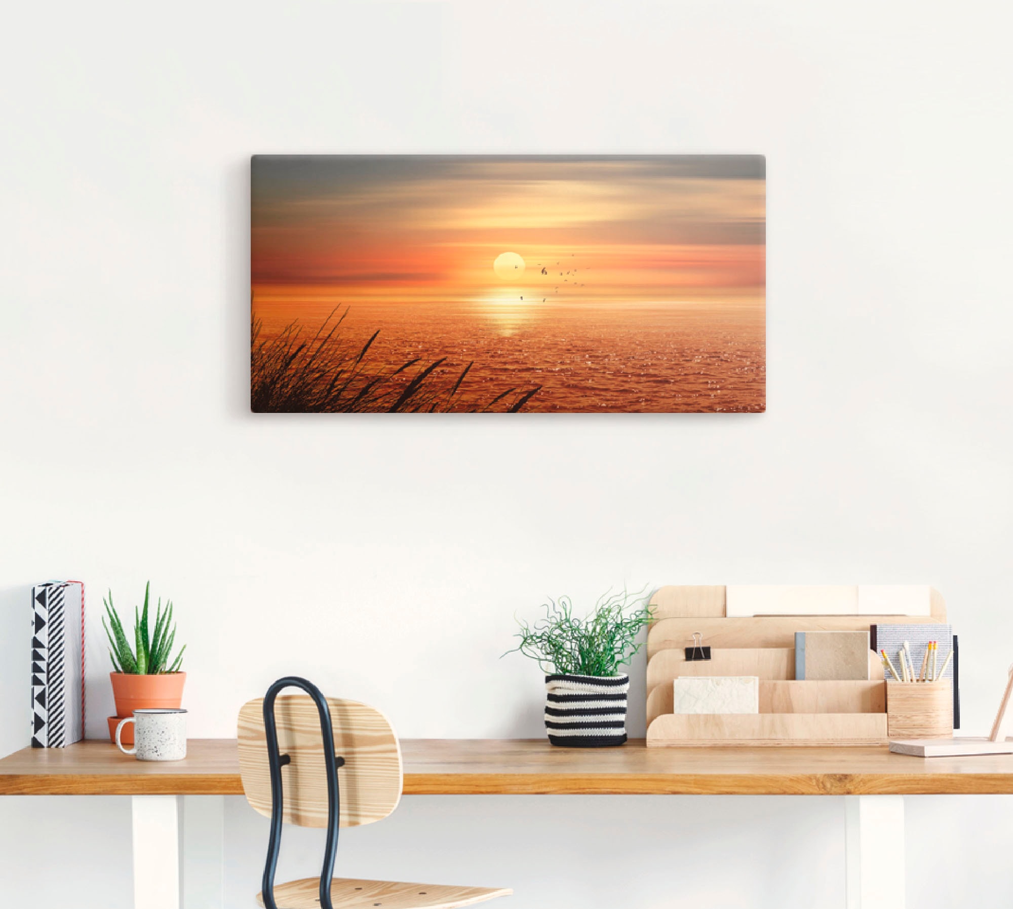 Artland Wandbild »Sonnenuntergang über dem Meer«, Sonnenaufgang & -untergang, (1 St.), als Leinwandbild, Poster, Wandaufkleber in verschied. Grössen