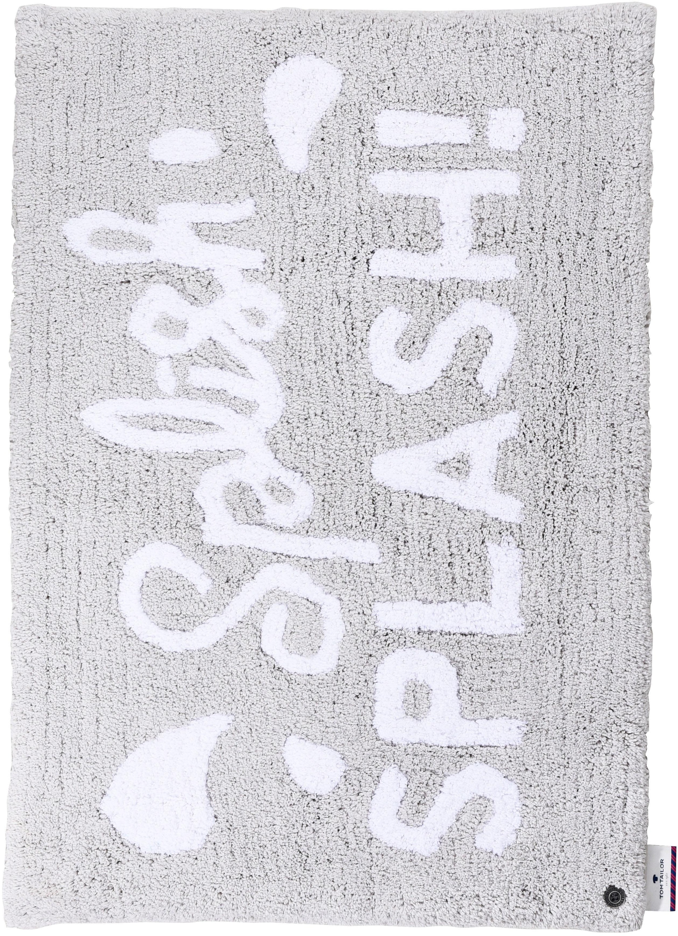 TOM TAILOR HOME Badematte »Cotton Splash«, rutschhemmend beschichtet, fussbodenheizungsgeeignet-strapazierfähig, Uni Farben, mit Spruch, reine Baumwolle, besonders weich und flauschig