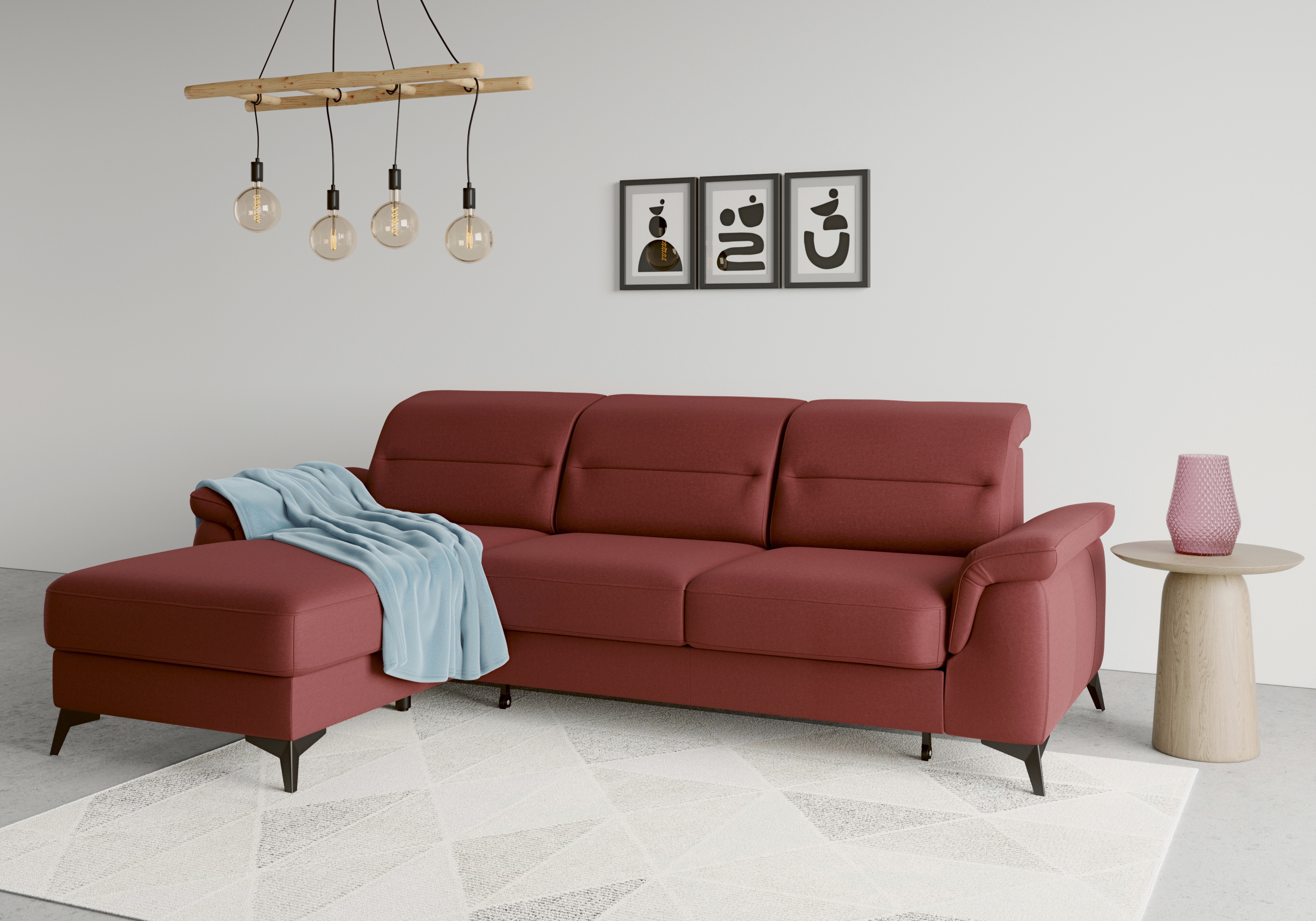 sit&more Ecksofa "Sinatra L-Form" mit Recamiere, optional mit Kopfteilverstellung und Armteilfunktion