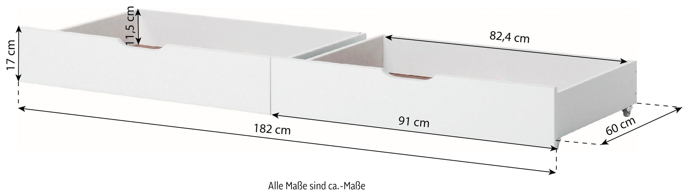 Hoppekids Bettschubkasten »ECO Comfort«, (2 St.), auf Rollen in verschiedenen Farben erhältlich 2 St.