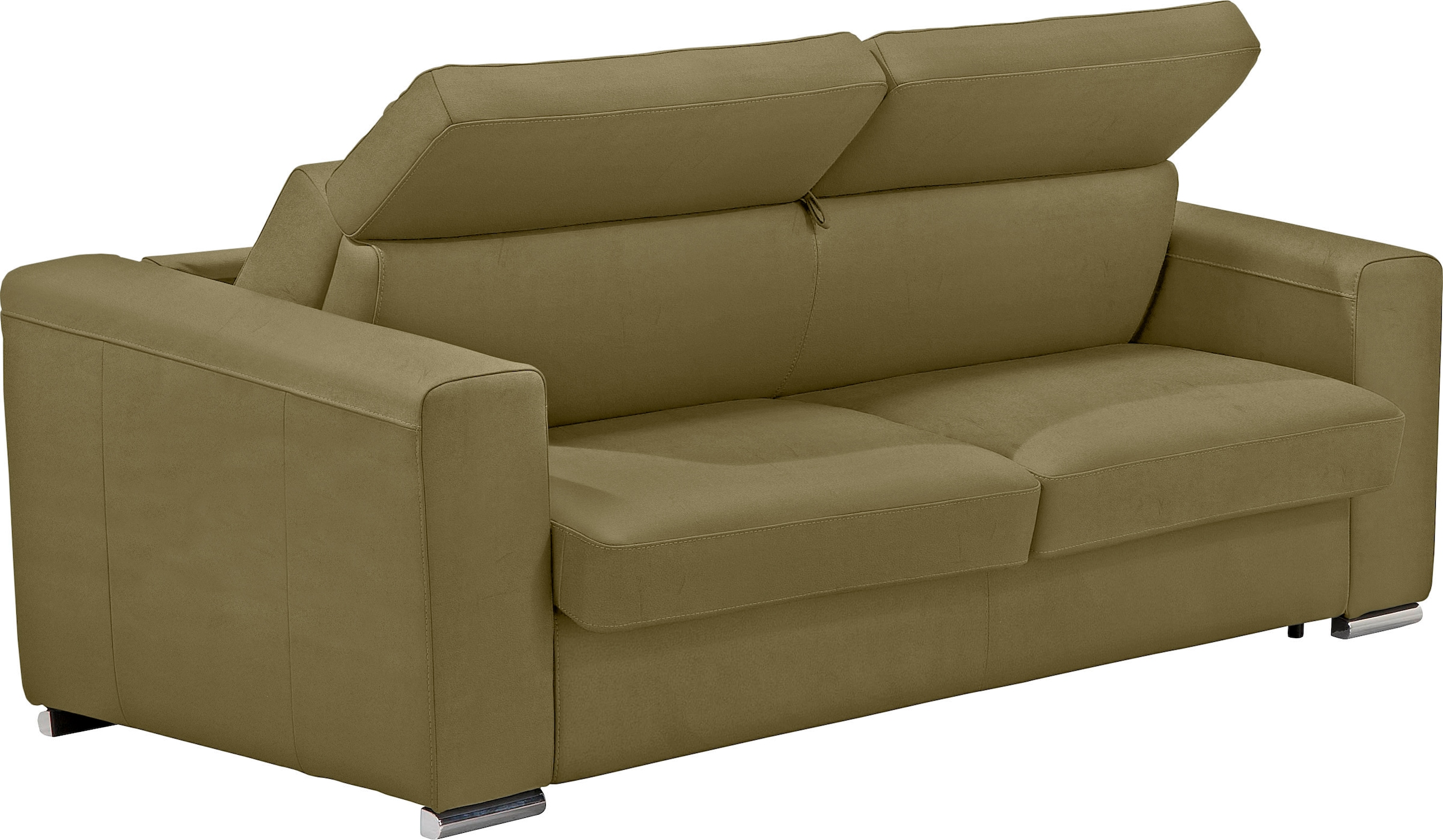 Egoitaliano Schlafsofa »Cabiria, Design und super Sitz- und Liegekomfort«, Sofa inkl. Schlaffunktion, Kopfteile verstellbar, mit Metallfüssen