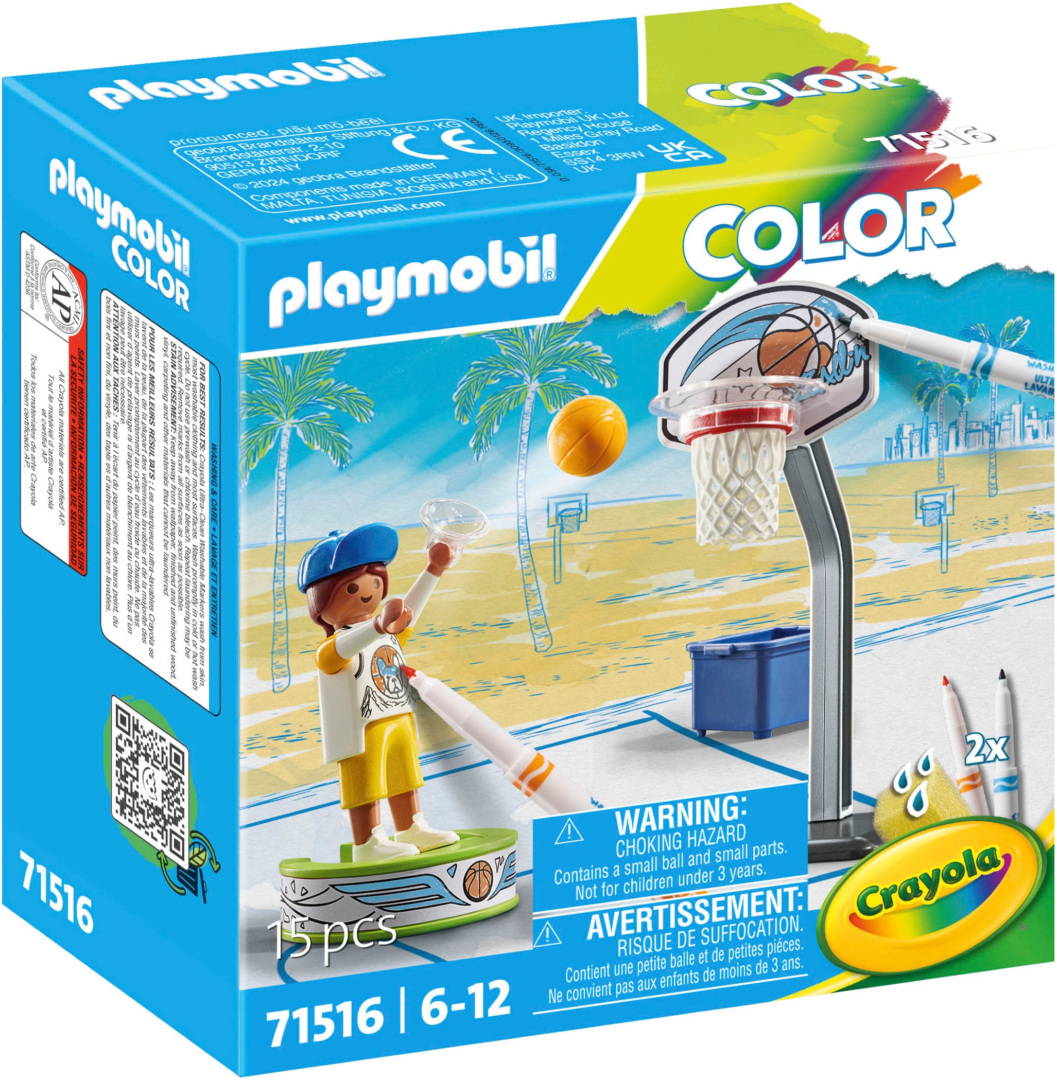 Playmobil Konstruktions-Spielset "Skater mit Basketball (71516), Color" Made in Europe