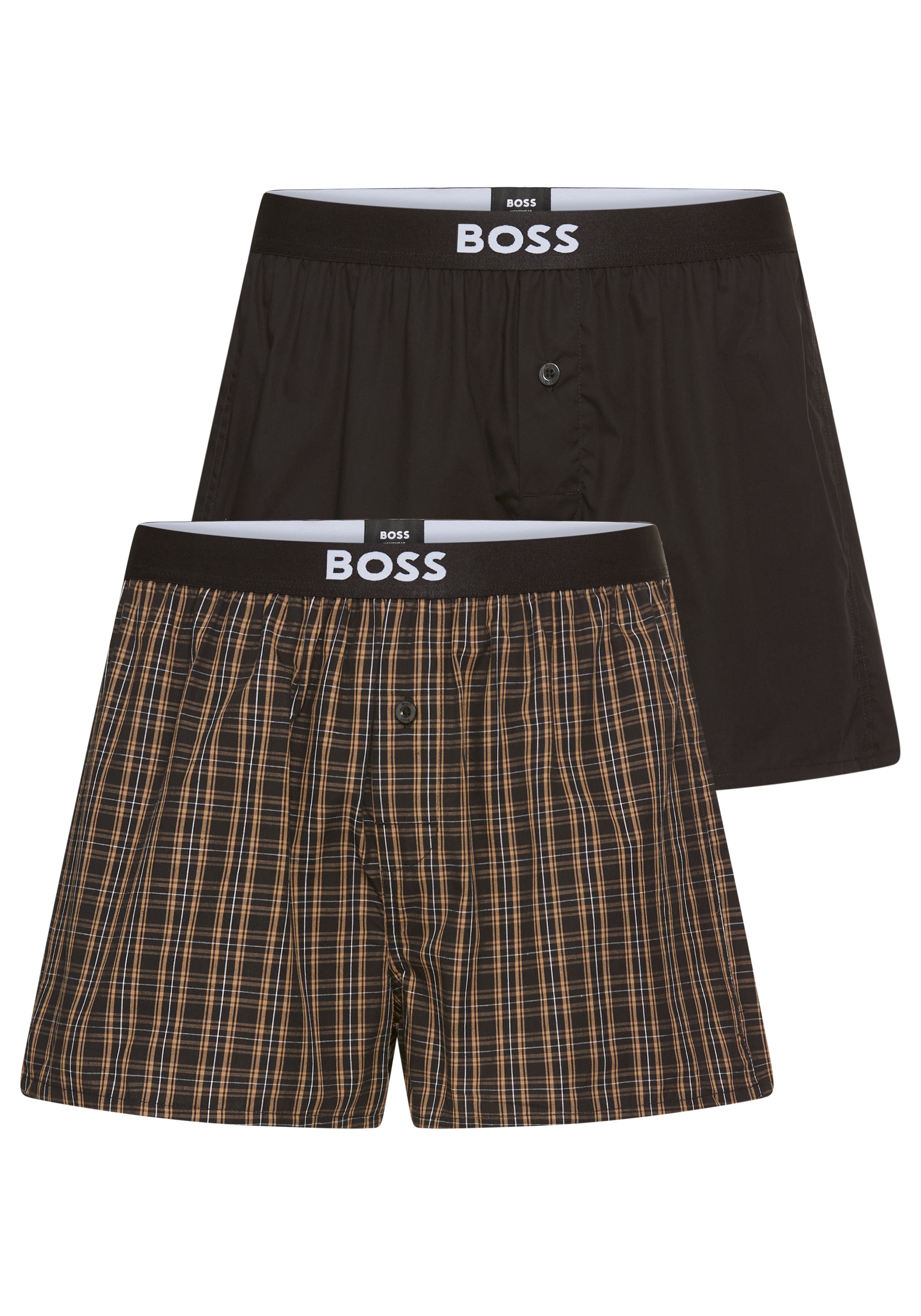 BOSS Pyjamashorts »2P Boxer Shorts EW« mit Logobund