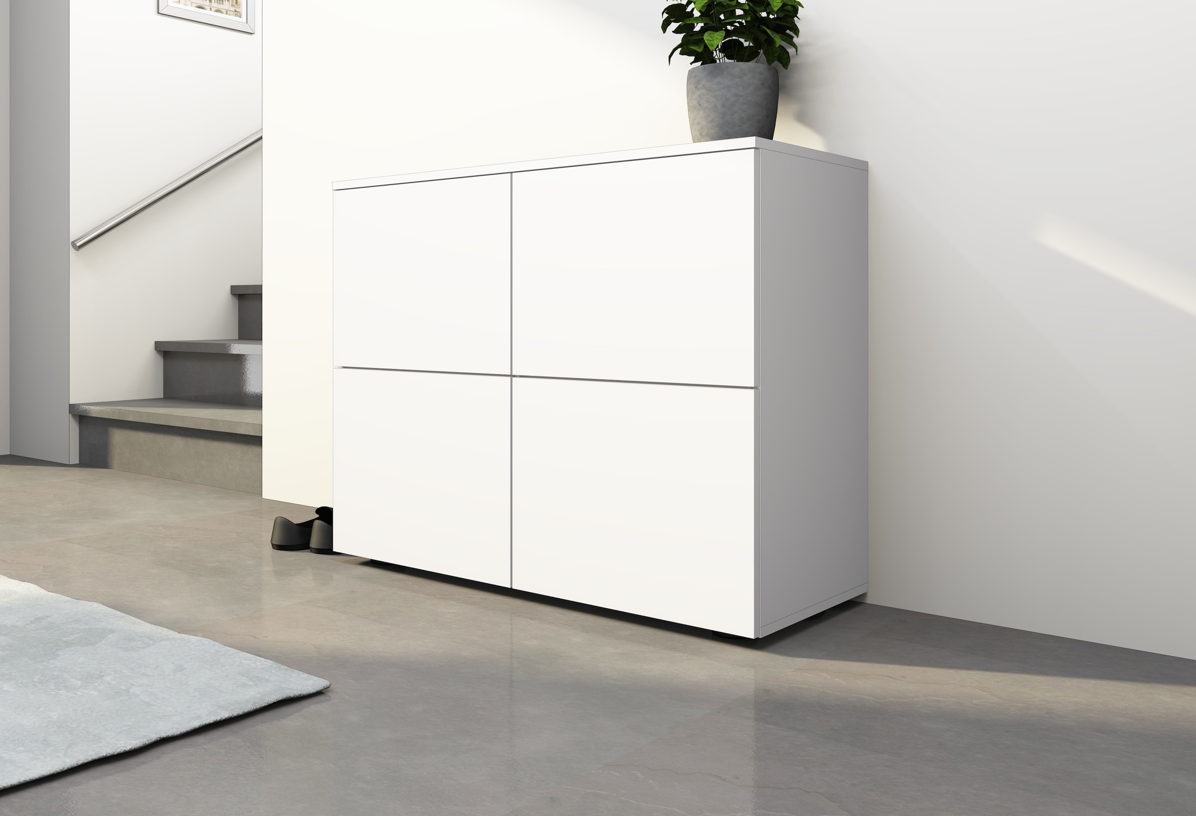 borchardt Möbel Kommode »Rova«, Breite 93 cm, 4-türig, Kommode mit viel Stauraum, weiss-matt