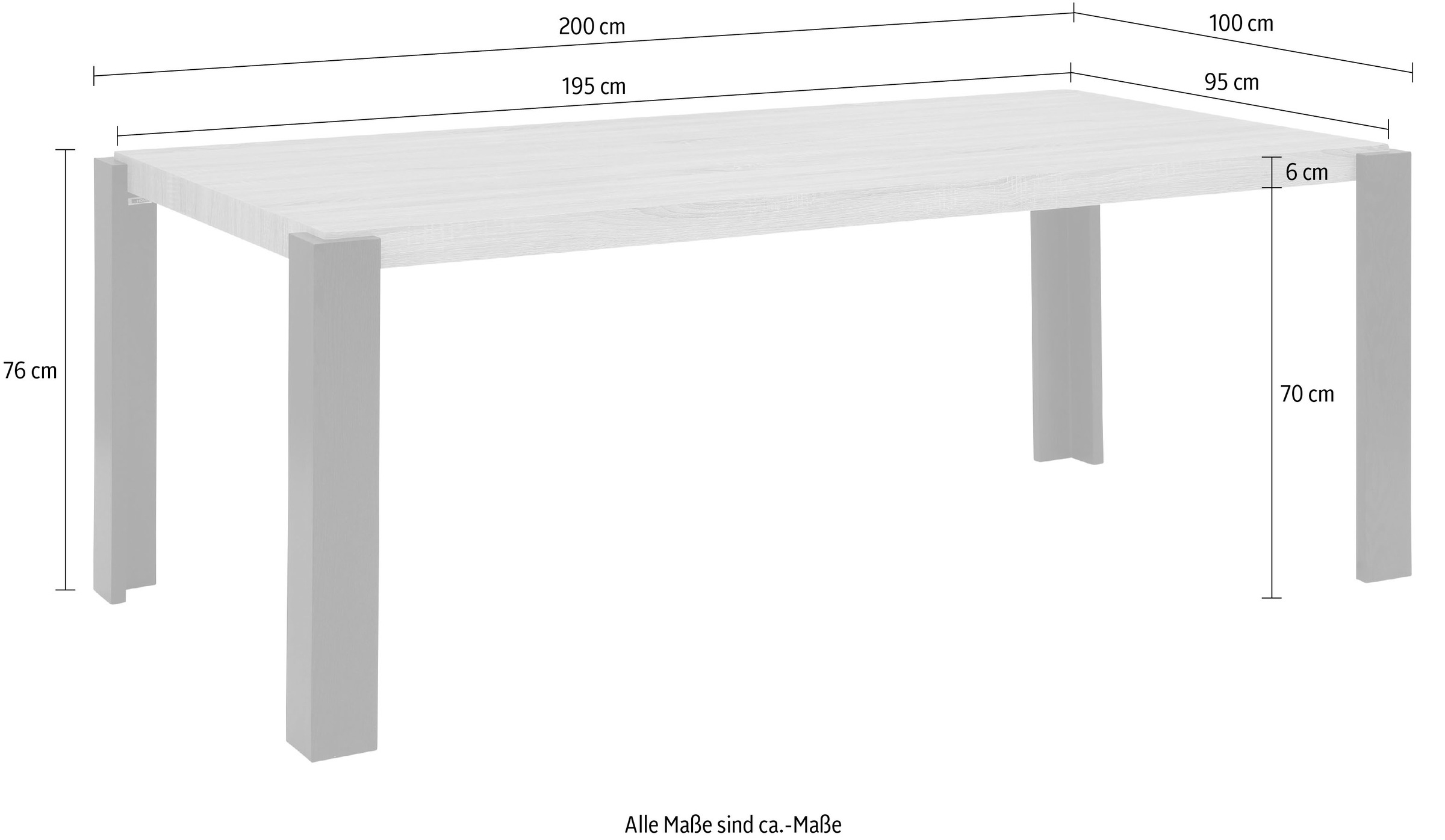 »Hosaby«, Tischplatte cm Grössen, Höhe online Gestell und INOSIGN 76 in Jelmoli-Versand verschiedene Esstisch Holzoptik, | shoppen