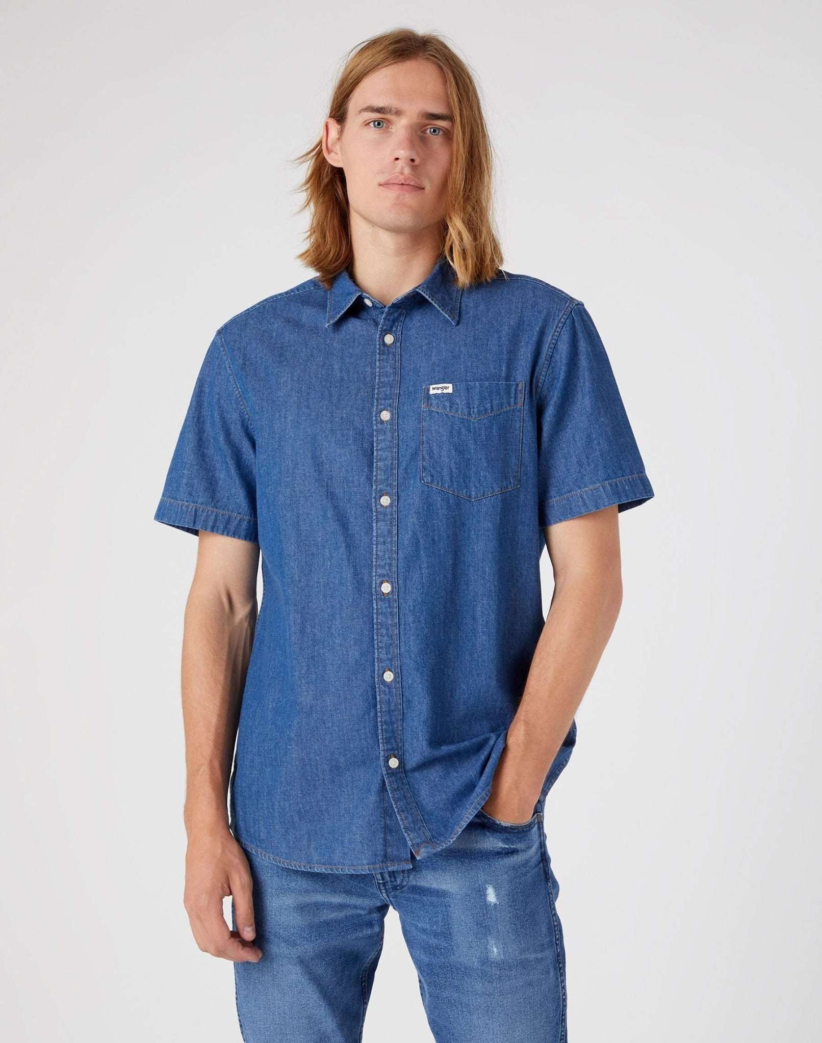 Wrangler Jeanshemd »Jeanshemden Kurzarm One Pocket Shirt«