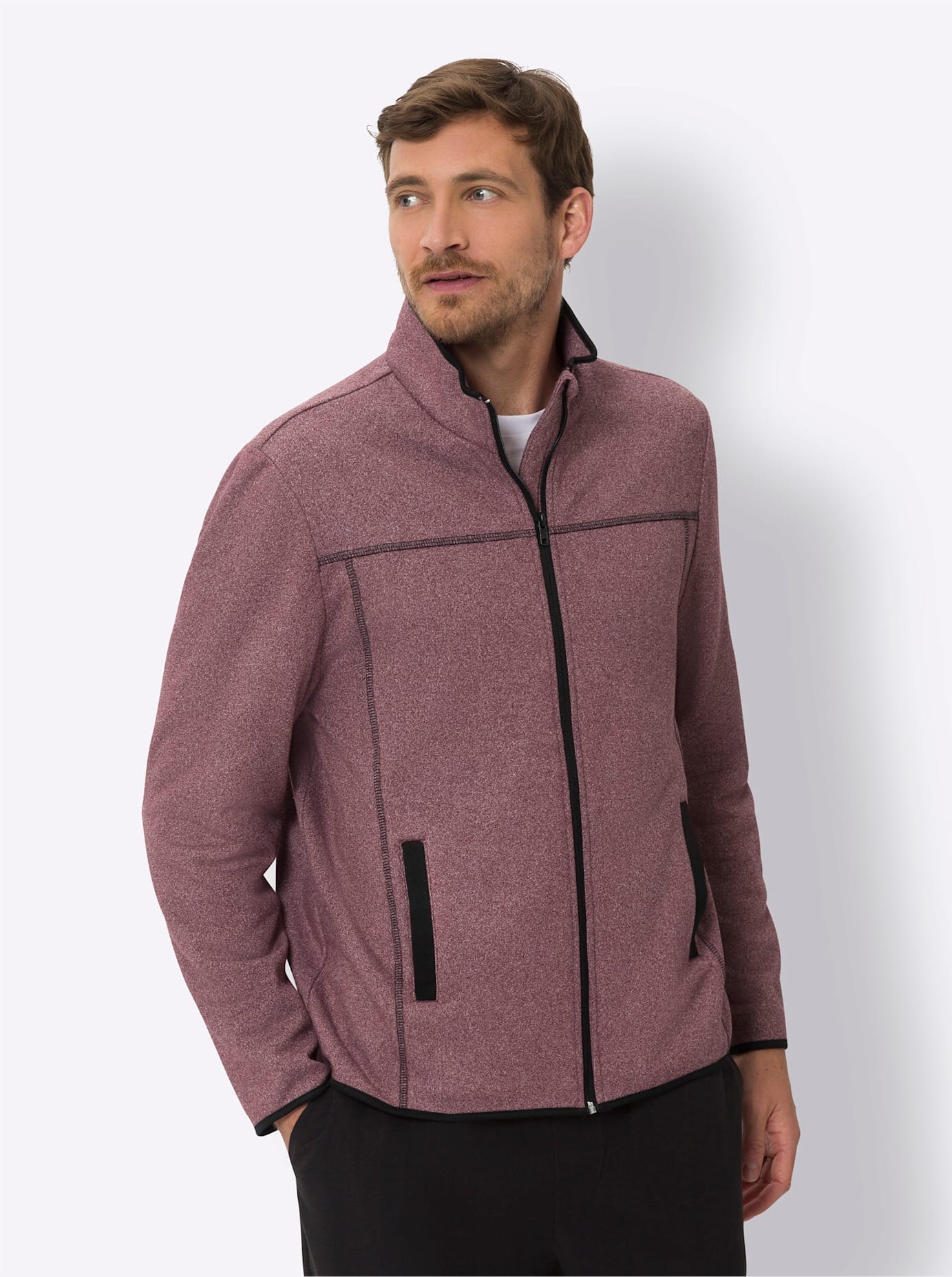 Classic Strickfleecejacke ohne Kapuze
